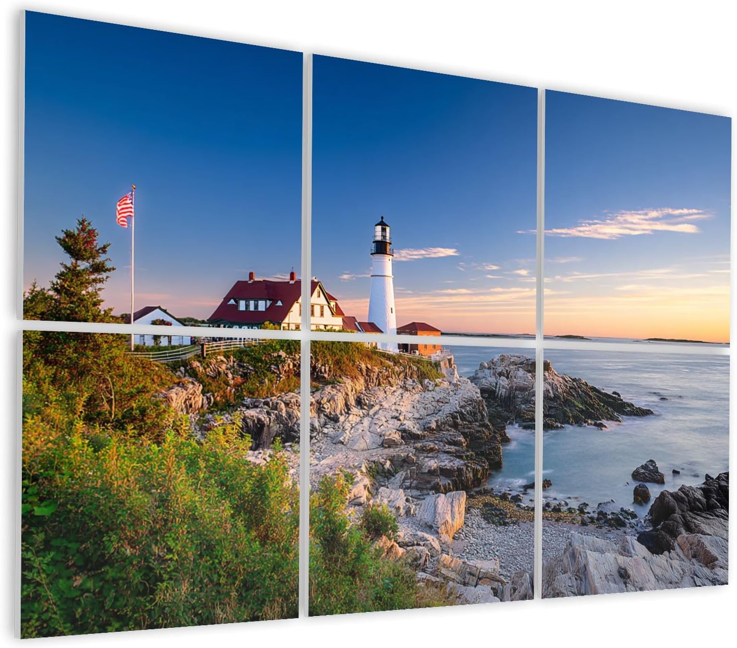 6 Pack Art Acoustic Panels Self Adhesive Portland Head Light Decorative Soundproof Wall Panels Sound Absorbing Panel 48