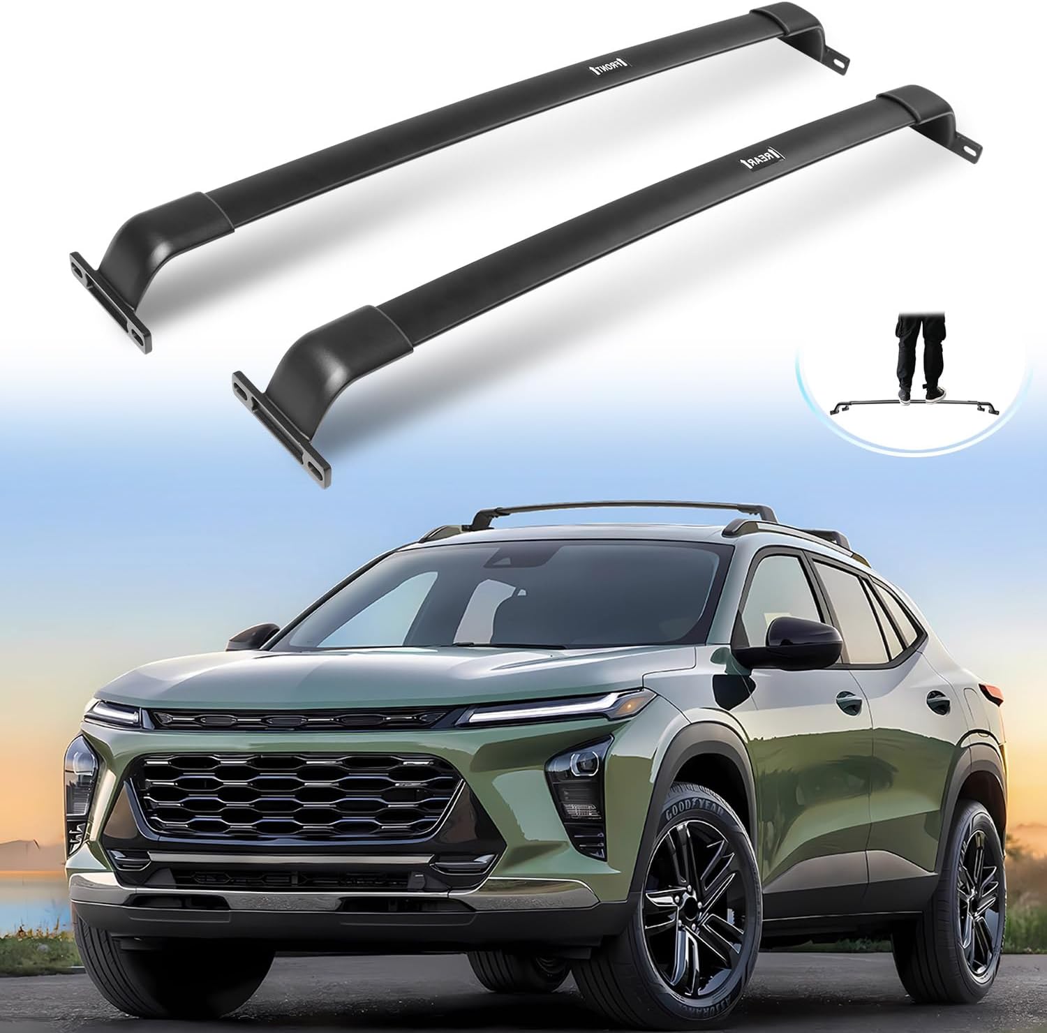 Enhanced 220LBS Roof Racks Fit for 2024 2025 2026 Chevy Trax 2RS ACTIV LT - Easy Installation Cross Bars for Kayak Snowboard Surfboard Bike Canoe Ski Cargo Rooftop Accessories