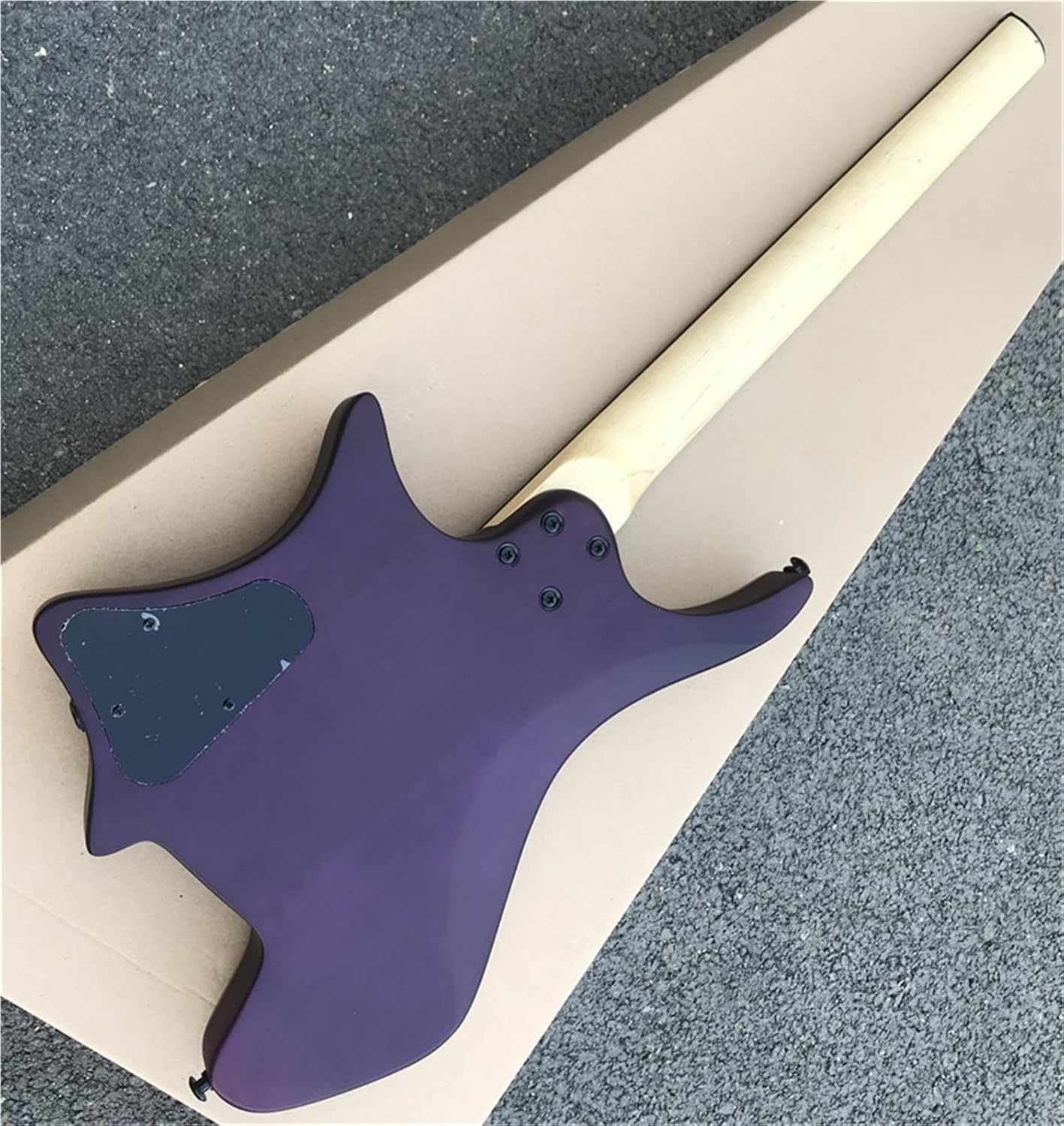 Beginner Electric Guitar Kits Acacia Purple Headless Solid Wood Electric Guitar Closed Pickup