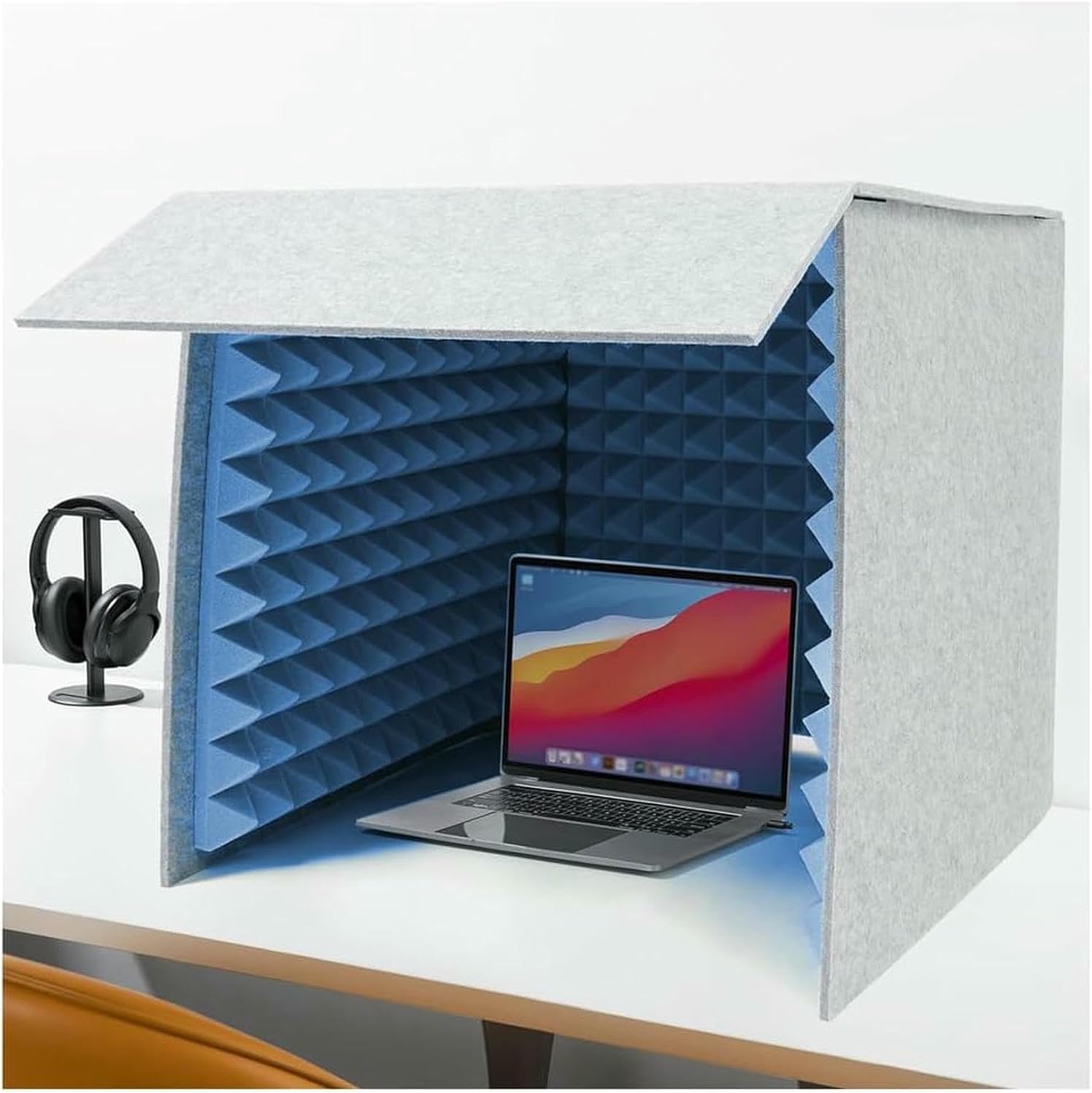Modern Recording Booth, Cube Absorbing Shield to Filter Vocal, Portable Isolation Box, Sound Insulation Sponge Board for Music Studio Bedroom Home