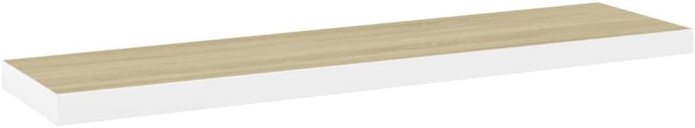 Floating Wall Shelves 2 pcs,Floating Wall Shelves,Floating Shelf Wall Shelves for Bedroom,Living Room, Office Oak and White 35.4