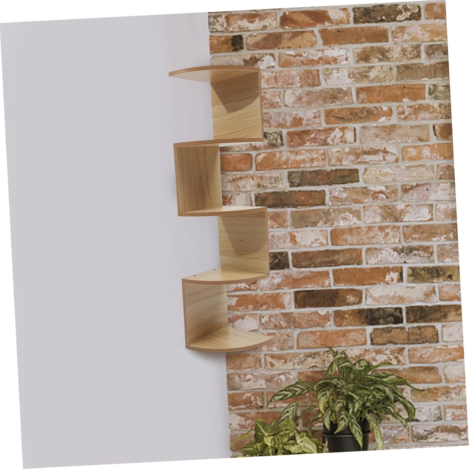 1set Elegant Wooden Wall-Mounted Storage Shelf Multipurpose Corner Shelf Wall Mount for Living Room Bedroom