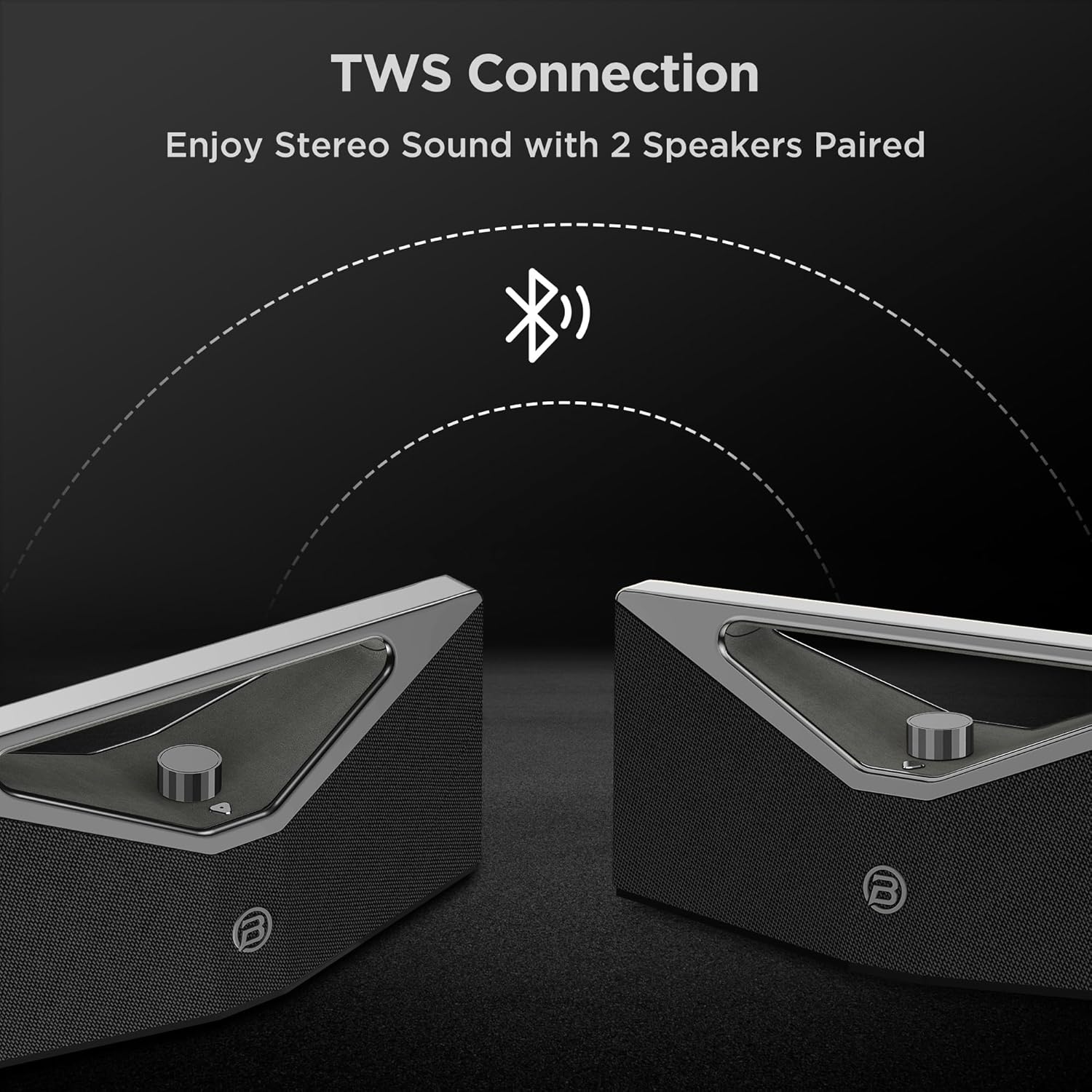 BUGANI Hi-Res Audio Bluetooth Speaker Loud 160W, Large Portable Bluetooth Speaker with Deep Bass Subwoofer, TWS Wireless Stereo, Waterproof Outdoor Party Speaker, 12H Playtime Gray