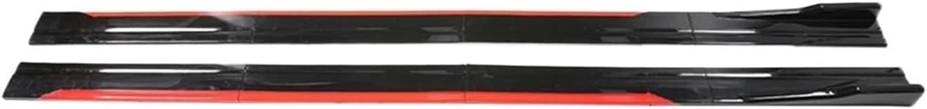 Side Skirts Universal Side Skirt Extensions 8 Pieces 2.2m Car Side Skirts Winglet Splitters Lip Compatible for BMW/VW Golf/Honda/Audi(RED Black)