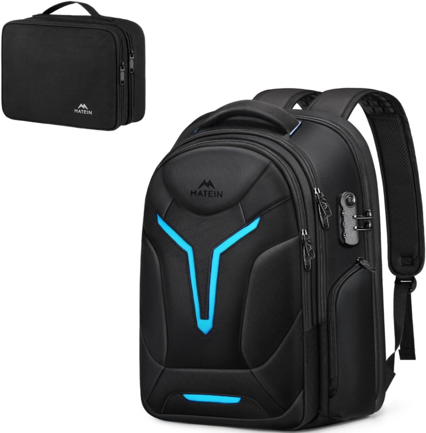 MATEIN Electronics Organizer Travel Case, Anti Theft Gaming Laptop Backpack for Men, 18 inch Extra Large Backpack with USB-C Charging Port
