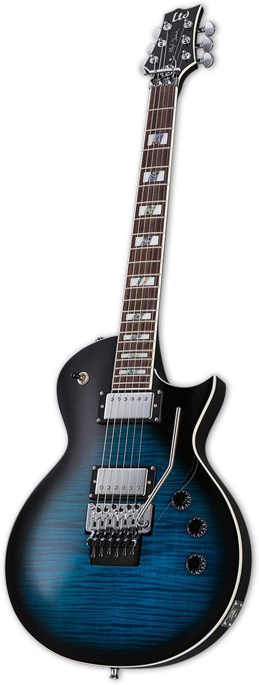 ESP Guitars 4 String Solid-Body Electric Guitar, Right Handed (LAS1FRFMBLKAQSB)