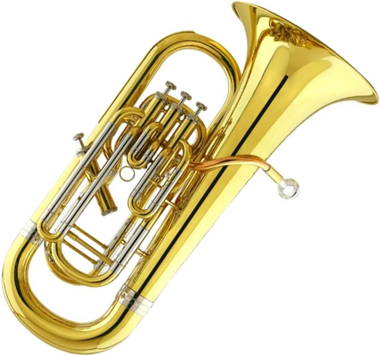 Beginner euphonium B Flat 3+1 Upright Key Euphonium Phosphor Bronze Mouthpiece White Copper Variable Pipe