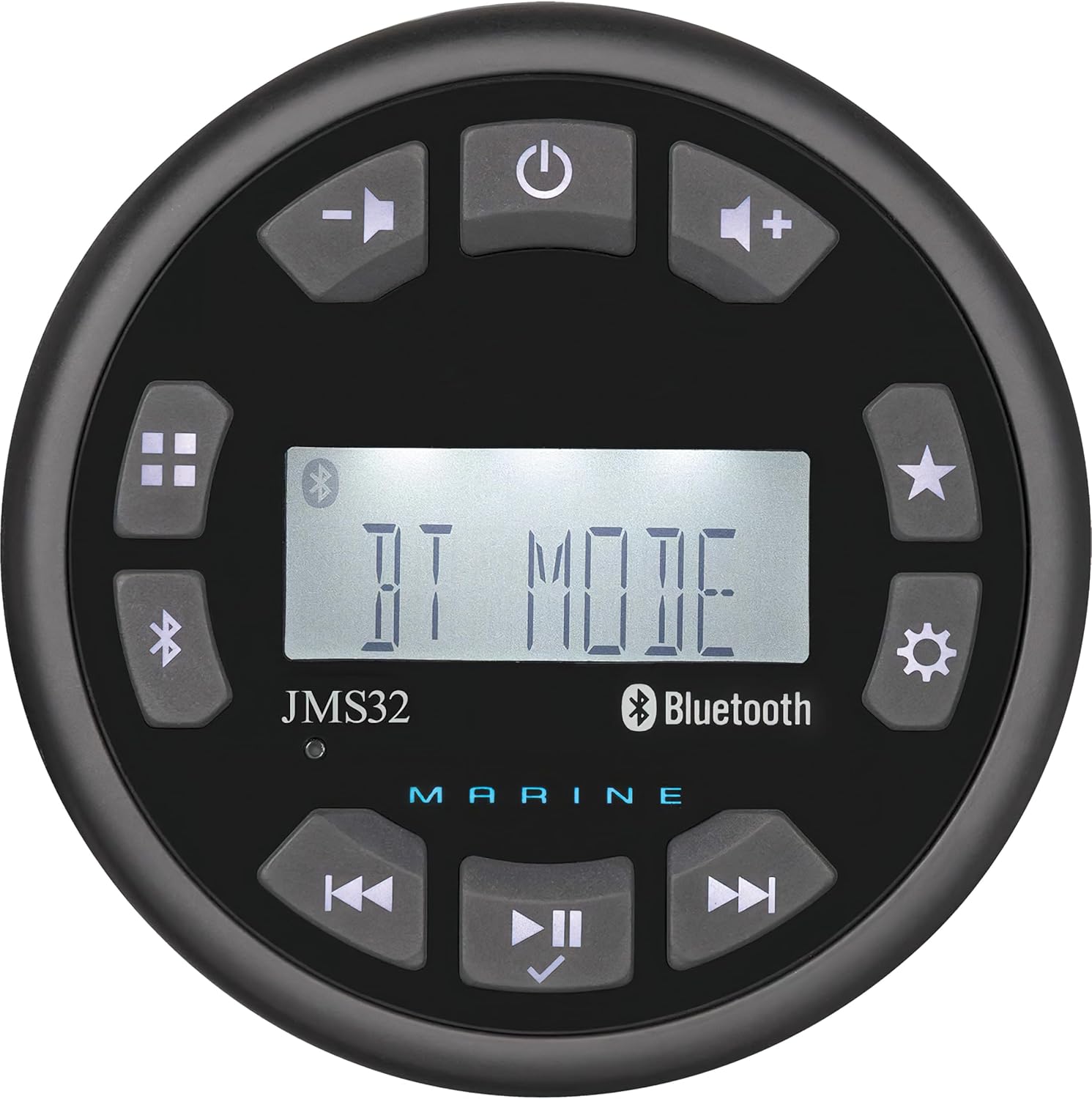 JMS32 Marine Stereo Receiver; Daylight-readable LCD Display; Digital AM/FM Tuner; Bluetooth Streaming Audio and Control; 12VDC Power; Conformal Coated Circuit Boards; 160W Stereo (Renewed)