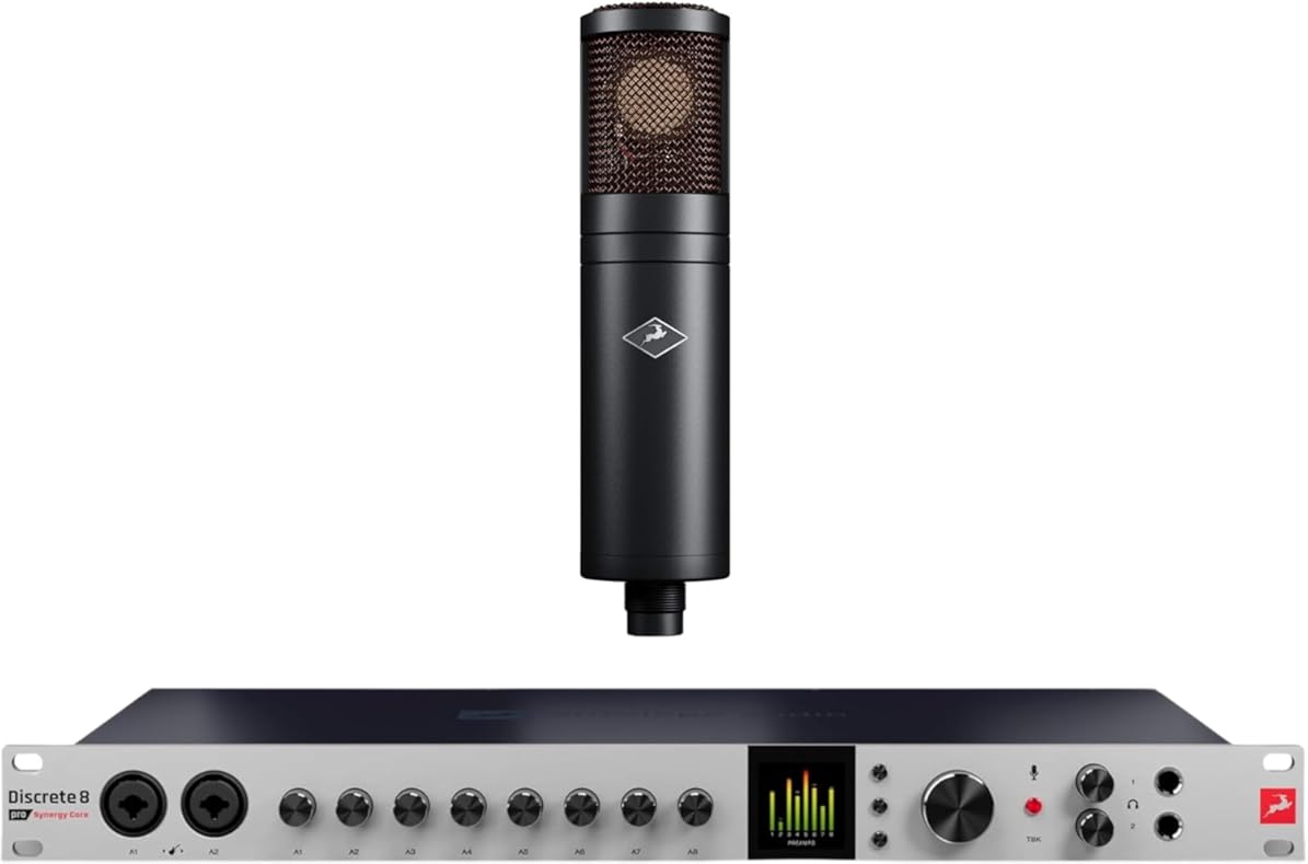 Antelope Audio Discrete 8 Pro Synergy Core Audio Interface with 8 Discrete Ultra-Linear Preamps + Edge Duo Modeling Condenser Microphone with Real-Time Mic Emulations and Dual Membrane Design