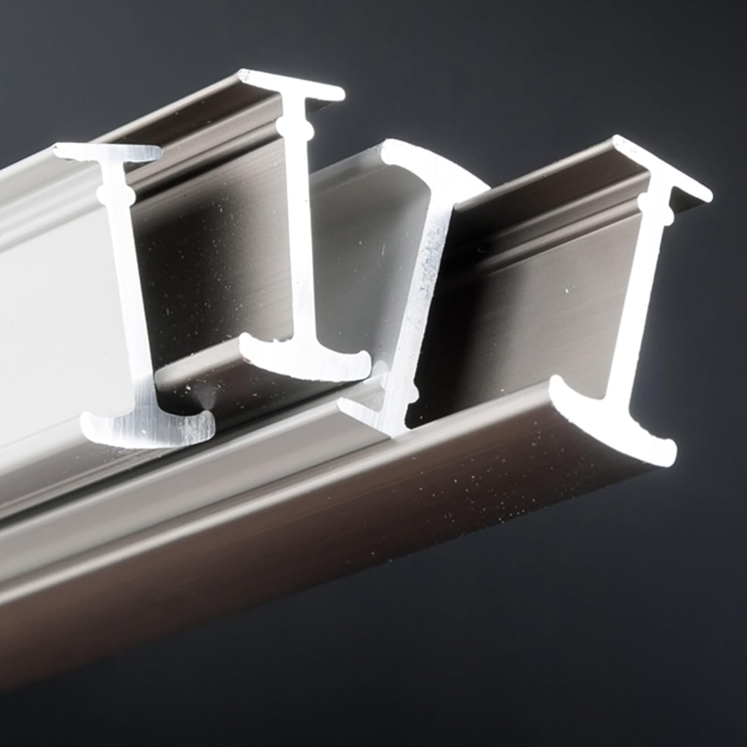 Curtain Rods, Flexible Bendable Ceiling Curtain Track, Ceiling Mount For Curtain Rail With Track Curtain System, Room Divider, Ceiling Curtain Rod, RV Ceiling Track For Curtains(Color:Top Champagne,Si