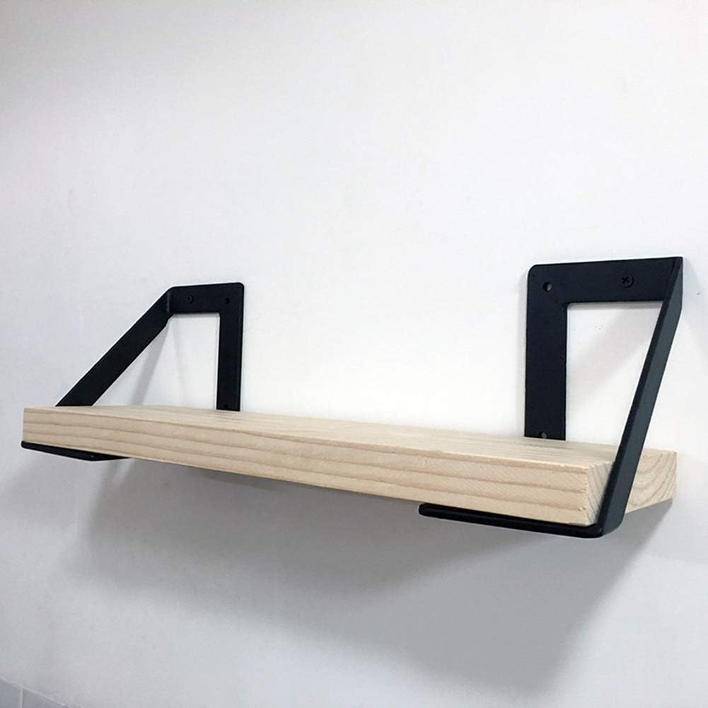 2X Wall Mount Floating Shelf Heavy Duty Thick Triangle Metal Industry Shelf Decorative Corner with Screws Up and Down Installation