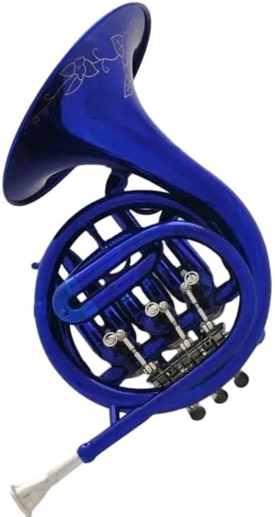 4 Key French Horn Blue Piccolo MiNi French Horn Bb Key Pocket Engraving Box