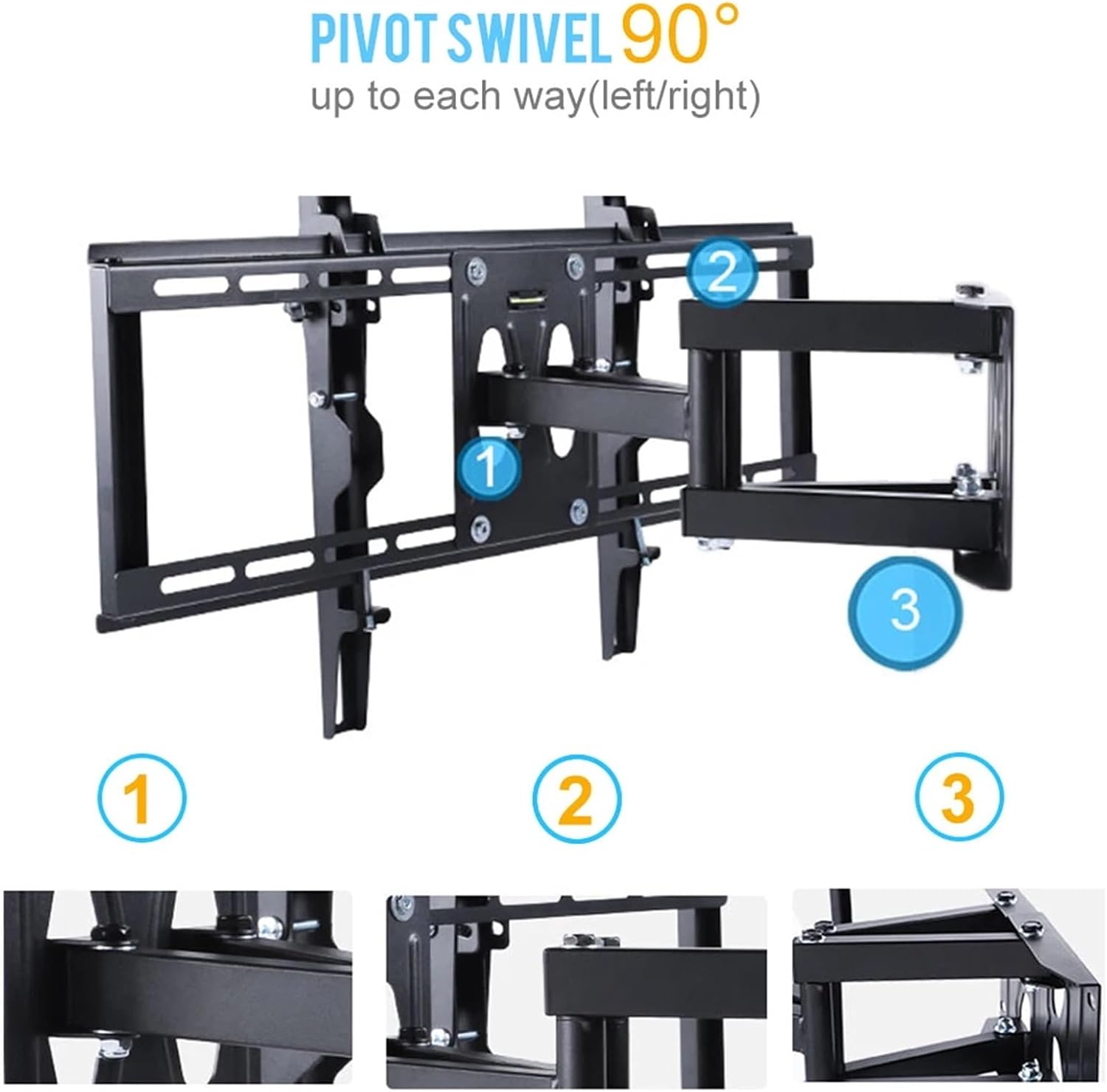 Corner TV Wall Mount Tilt and Swivel TV Bracket Full Motion TV Mount Holders for 32-65 inch LCD LED Plasma Flat Screens