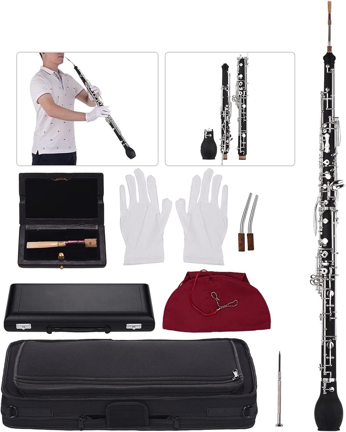 Professional Alto Oboe F Key Synthetic Xylobody Silver Plated Woodwind Instrument Oboes Beginner