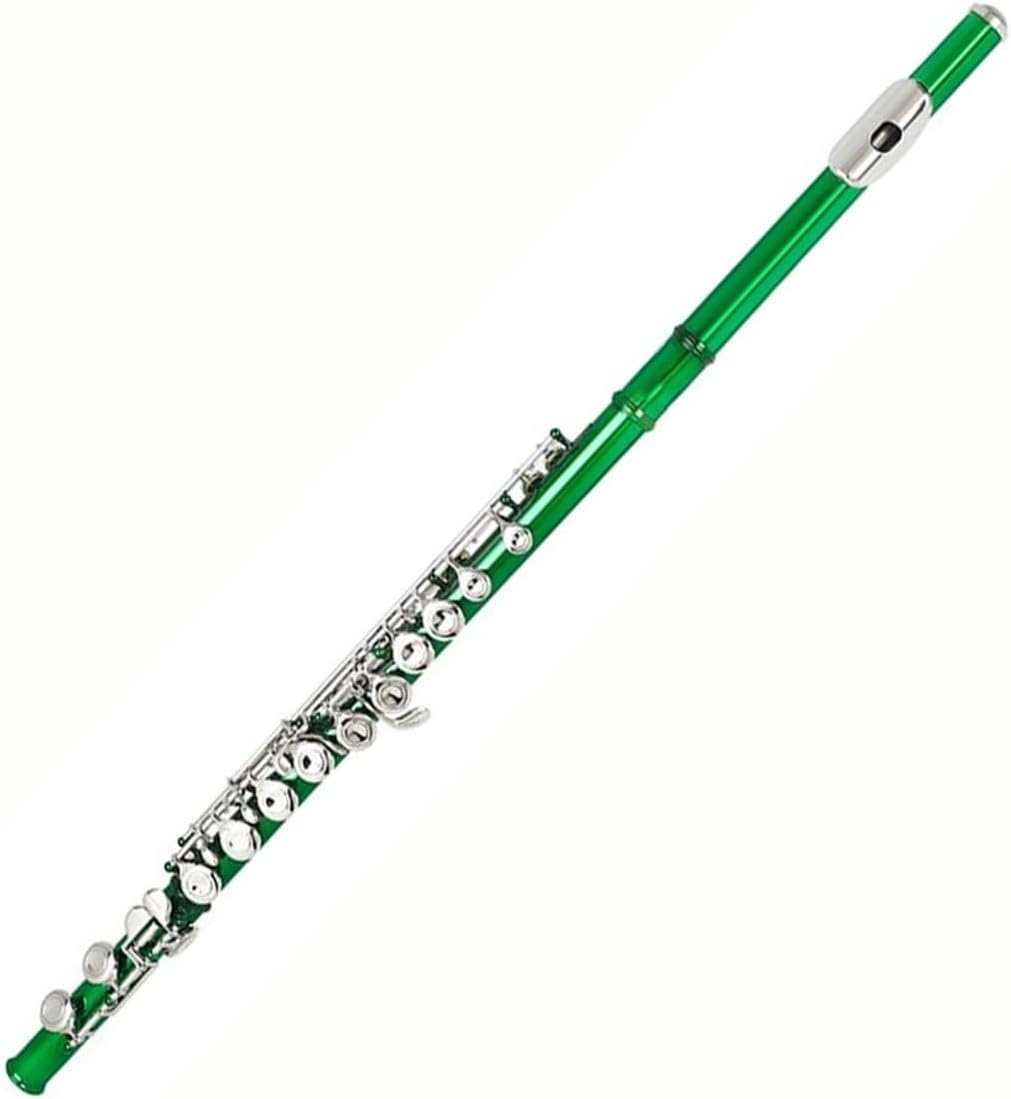16 Closed Hole Flute C Color Professional Woodwind Instrument With E Key Playing Practice(Green)