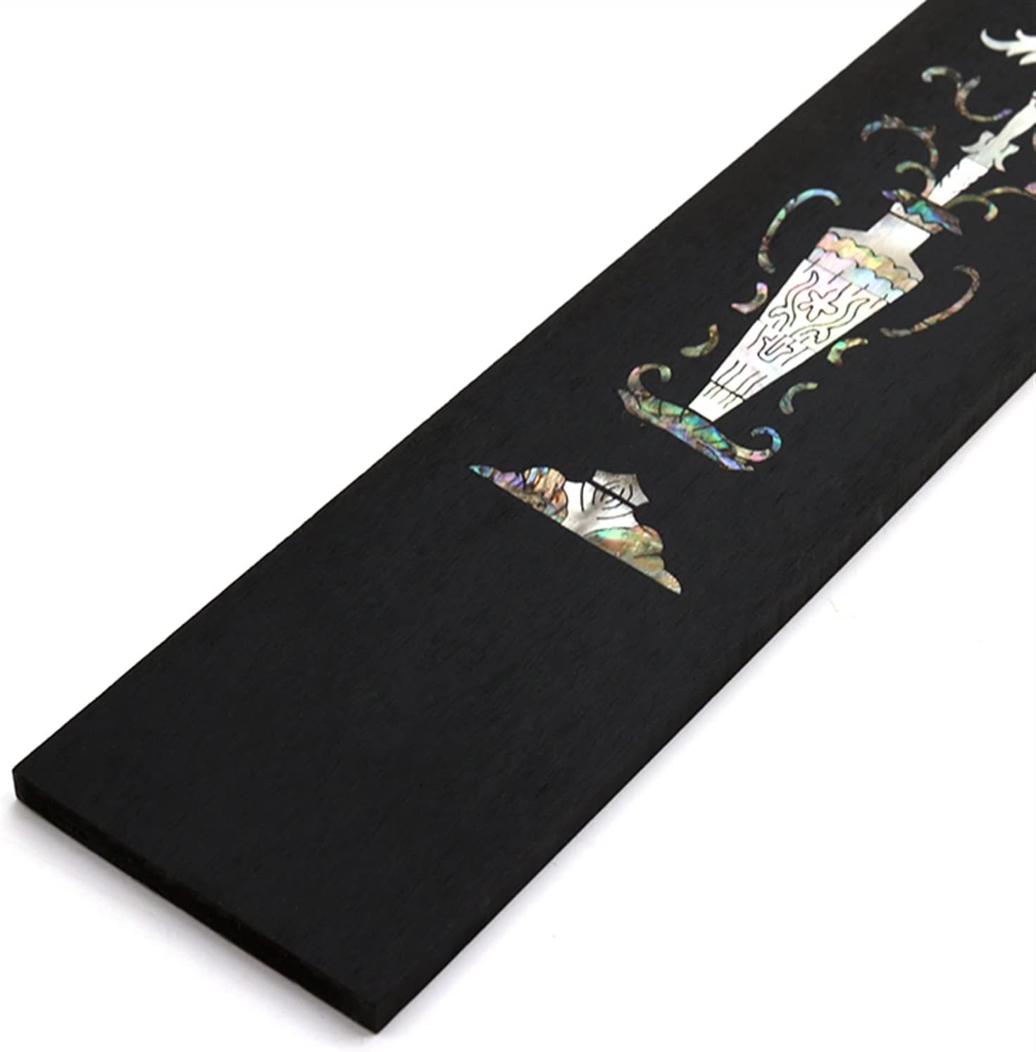 ZUZU Guitar Fretboard Ebony Color Shell Mosaic Craftsmanship Classical Guitar Electric Guitar Acoustic Guitar Fretboard Unfinished Guitar Neck (Color : 2)