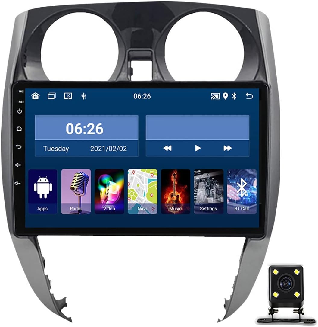 Double Din Car Stereo with Carplay and Android Auto, 9 Inch Touchscreen Radio for Nissan Note 2012-2019 with Bluetooth and Backup Camera, FM Car Audio Receiver,2g+32g