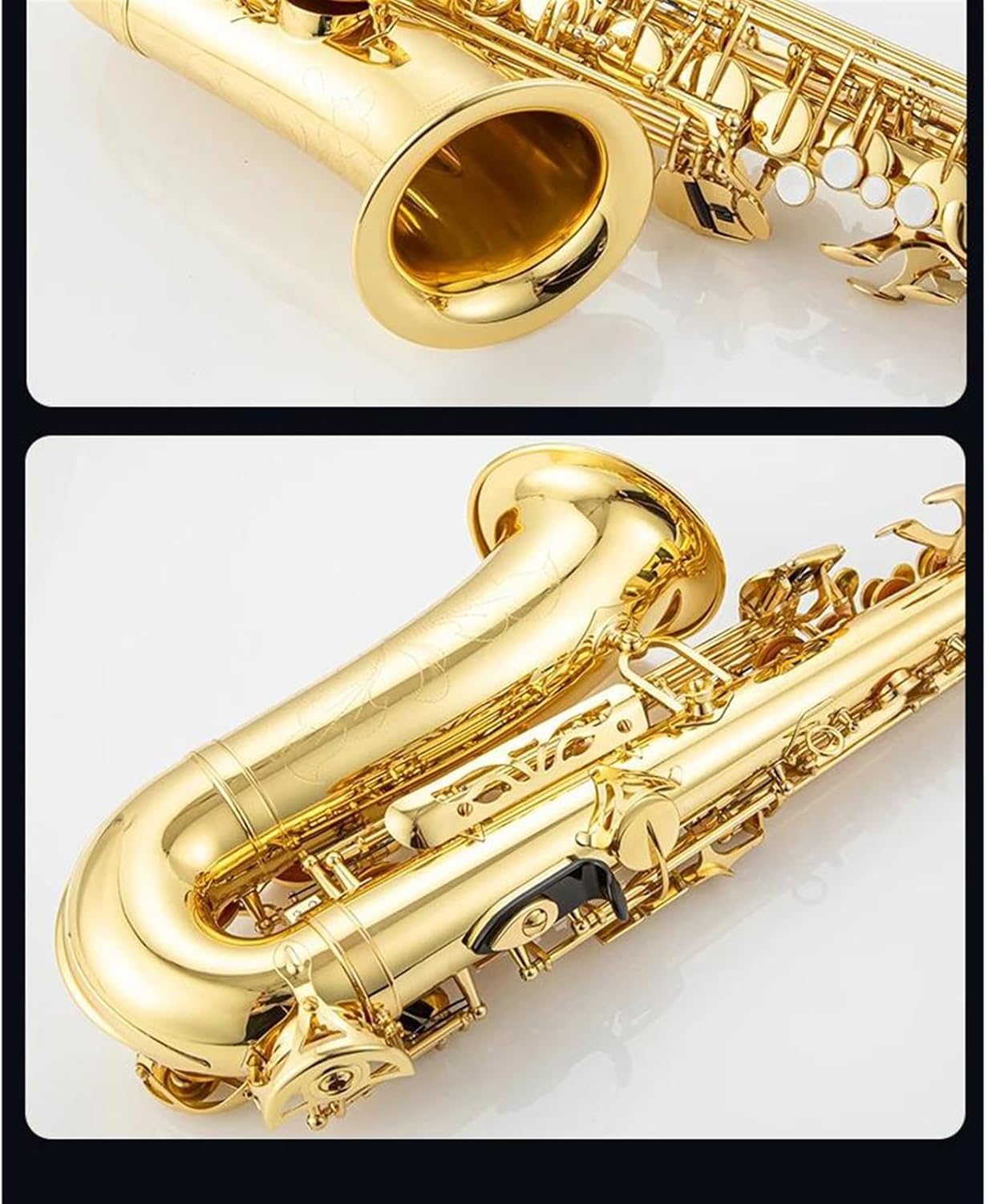 Woodwind Instruments Professional Alto Saxophone Gold Lacquer With Mouthpiece Reeds Neck Case