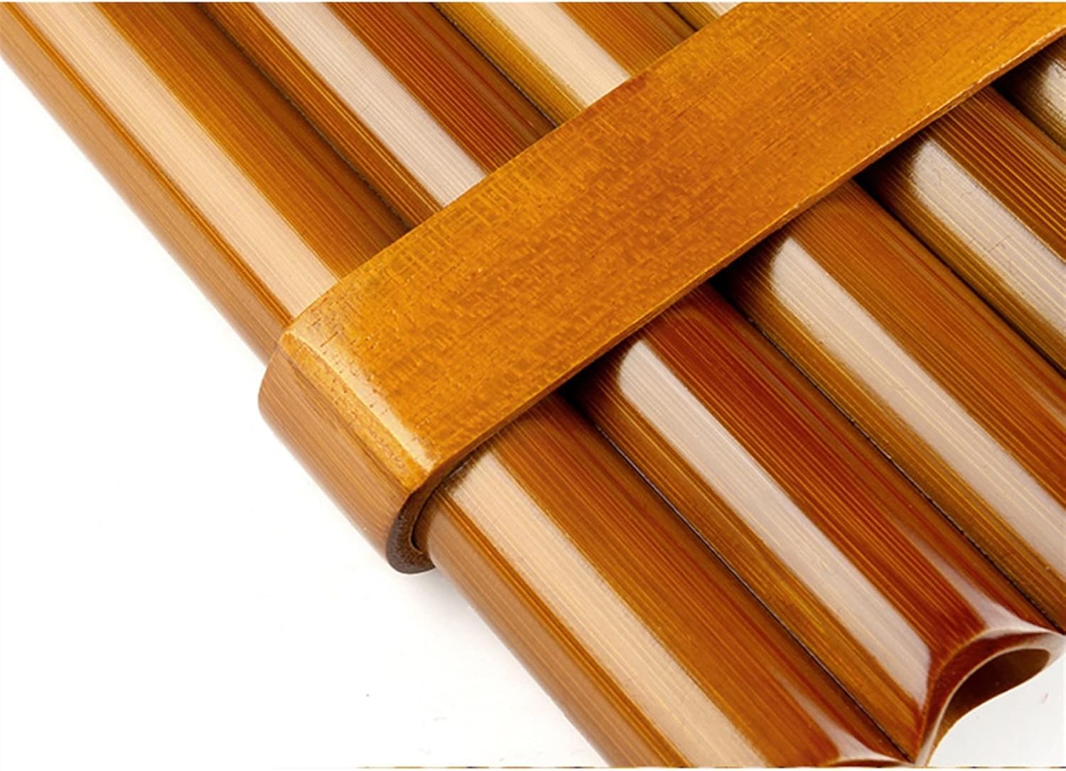 15 Pipes Brown Pan Flute G Key Pan Pipes Woodwind Instrument Bamboo Pan Flute (Color : Left)