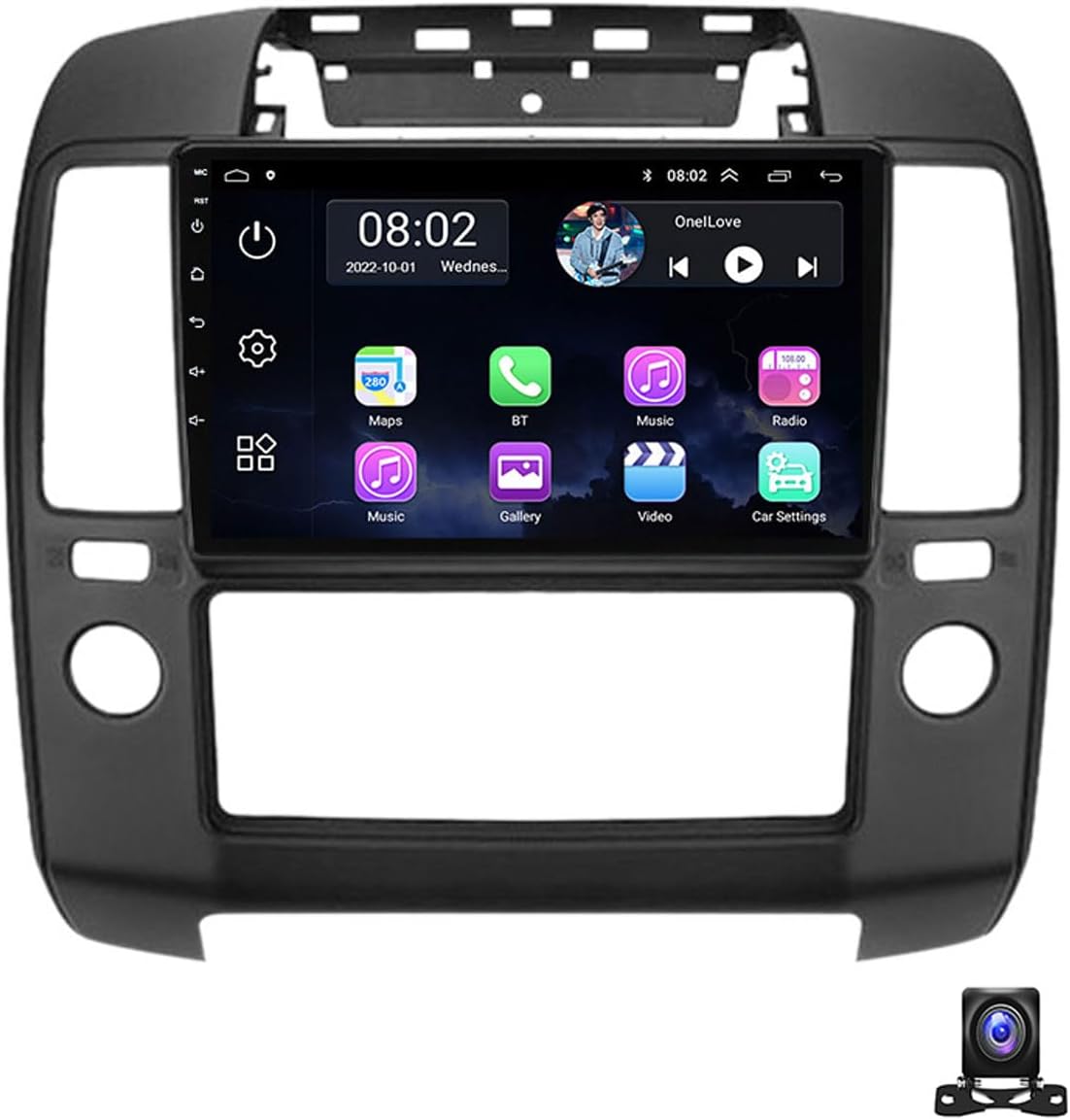 Android 11 Car Stereo, 9In Touch Screen Car Radio Bluetooth MP5 Player for Nissan Navara 2004~2010 with 720P Backup Camera/GPS Navigation/SWC/FM Audio Receiver/DSP/Carplay