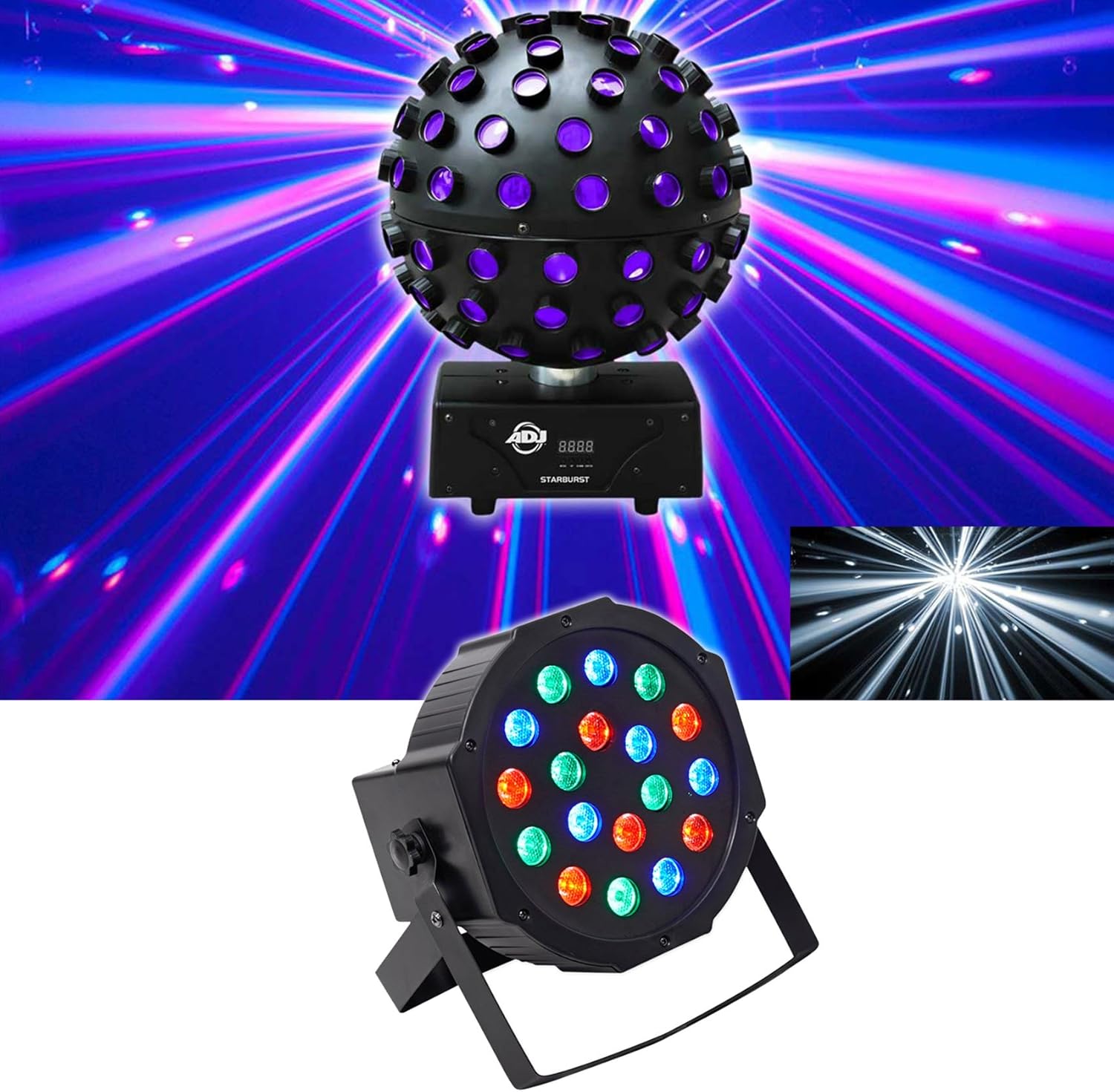 American DJ ADJ Starburst LED Sphere Shooting Beam Lighting Effect+Wash Light