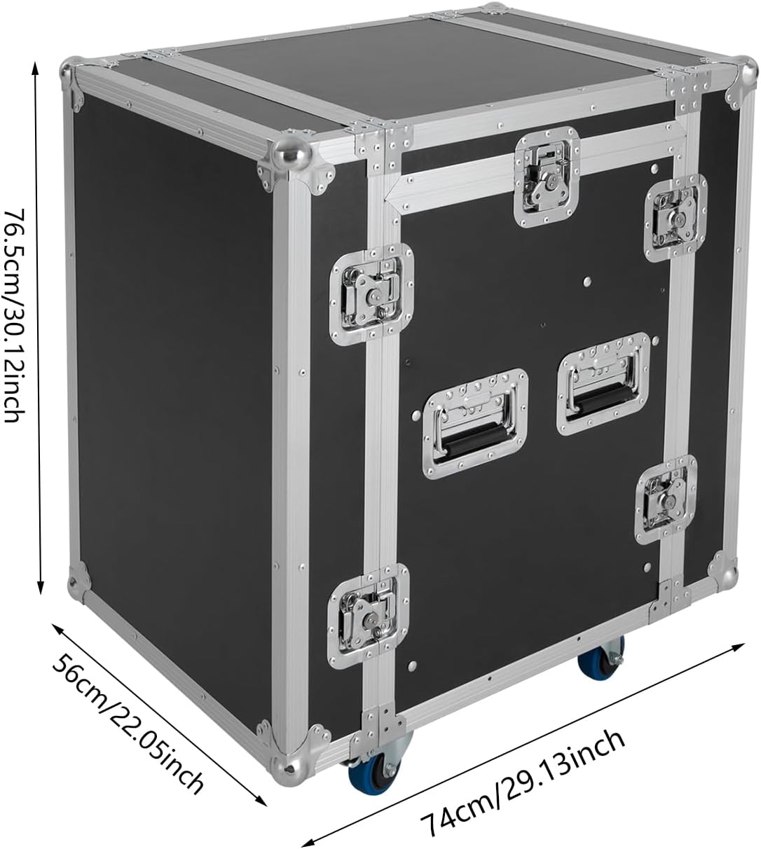 10U PA DJ Rack, 2 Tier Heavy Duty Pro DJ Mixer Stand, Audio Rack Rolling Equipment Rack Cabinet With 4 Wheels for Storing Electronic Equipment Such As Amplifiers, Mixers, Microphones, Sequencers Etc
