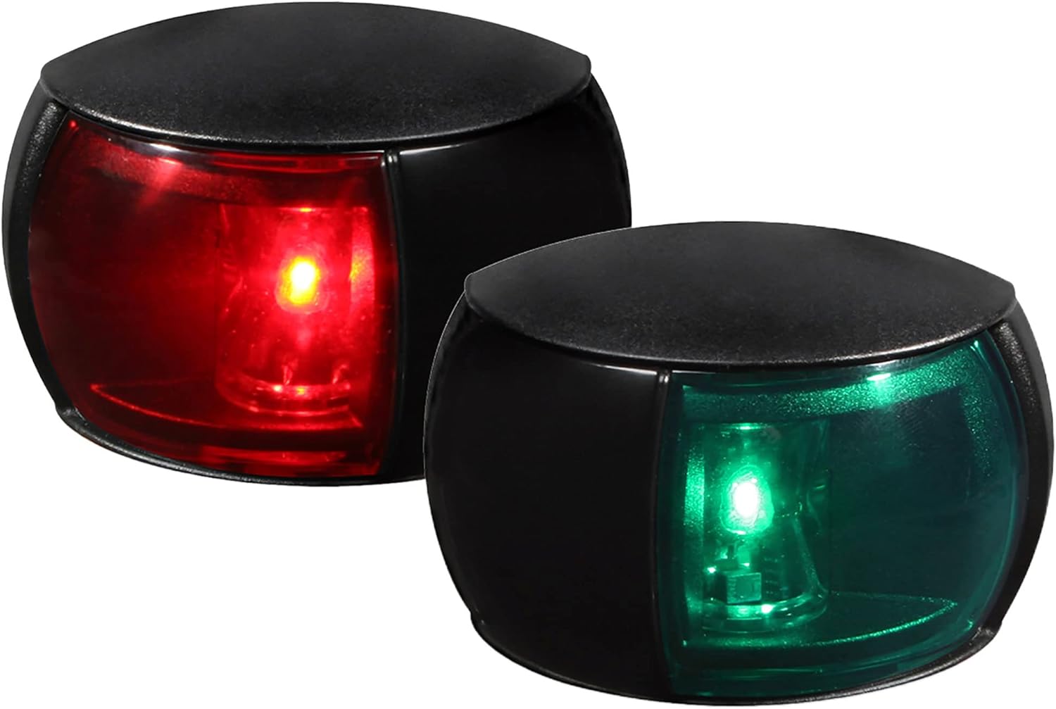 Hella 980520901 '0520 Series' NaviLED Multivolt 8-28V DC 2 NM Compact Port and Starboard Navigation Light Kit with Clear Outer Lens and Black Shroud