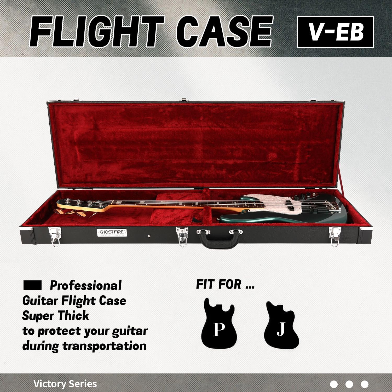 GHOSTFIRE Wooden Hard-Shell Cases Electric BASS Case Super thick fit for BASS (EB)