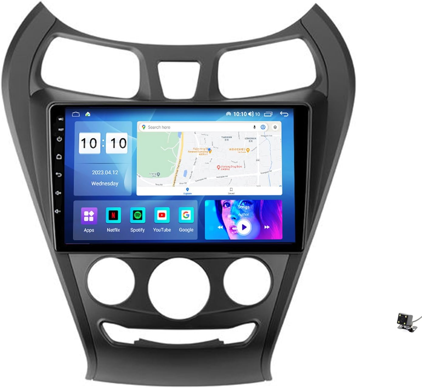 Car-Play & Android Auto Car Stereo Receiver, Android 12 Ultra-Thin Car Radio, Compatible with Hyundai Eon 2012-2019, Bluetooth 5.0/5 Sets of UI, 9'' Touchscreen FM RDS SWC Camera