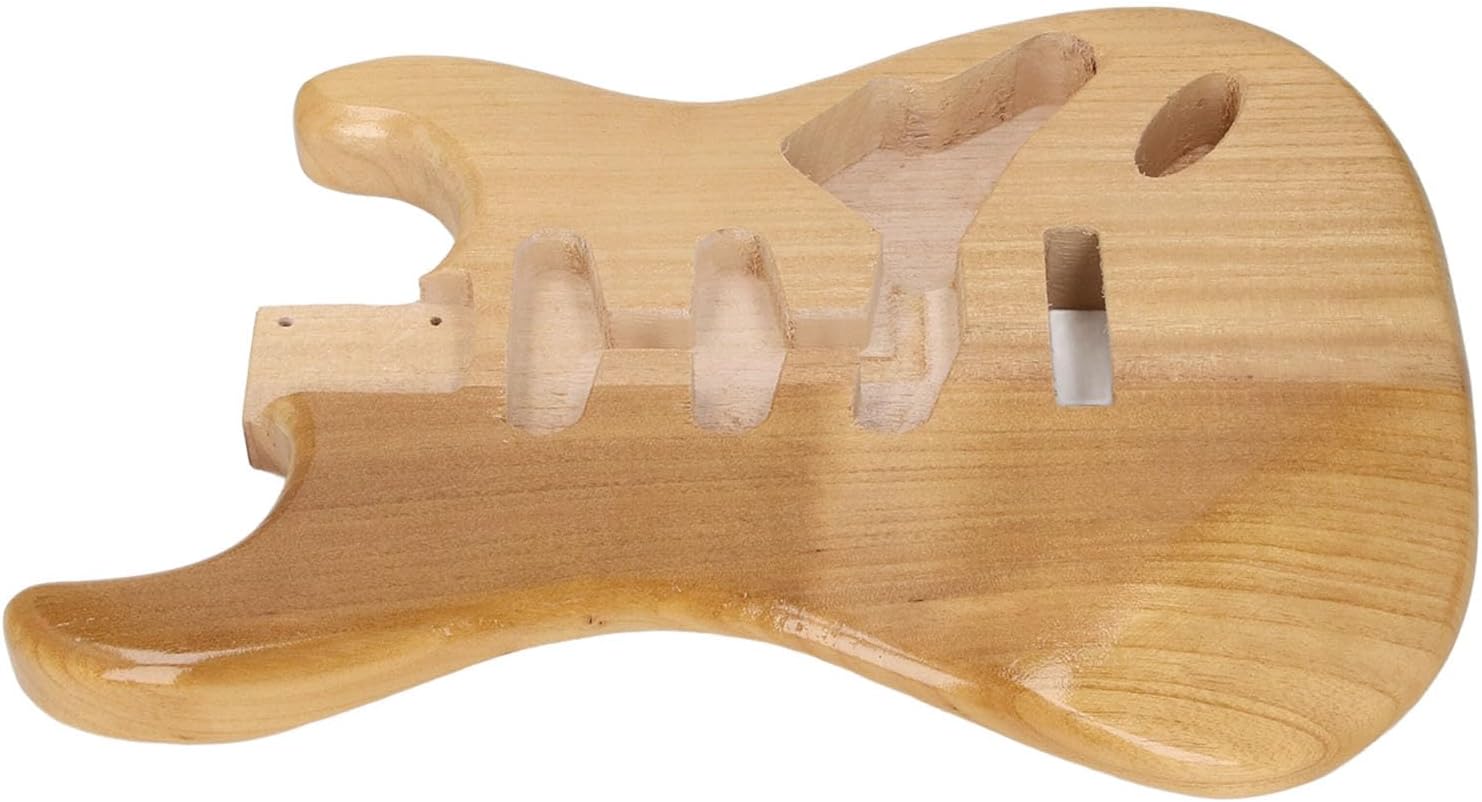 Unfinished Handcrafted Electric Guitar Body, Walnut Wood Blank Triple Single Pickup Hole Guitar Replacement Parts