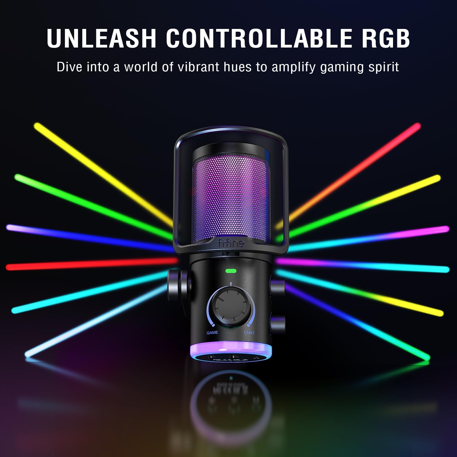 FIFINE USB Microphone with RGB Gaming Headset Bundle, Computer Condenser Mic Kit with Game/Chat Balance, 3.5mm Headphones Jack, Over-Ear Headphones for Streaming Podcast Recording Video (AM6T+H3)