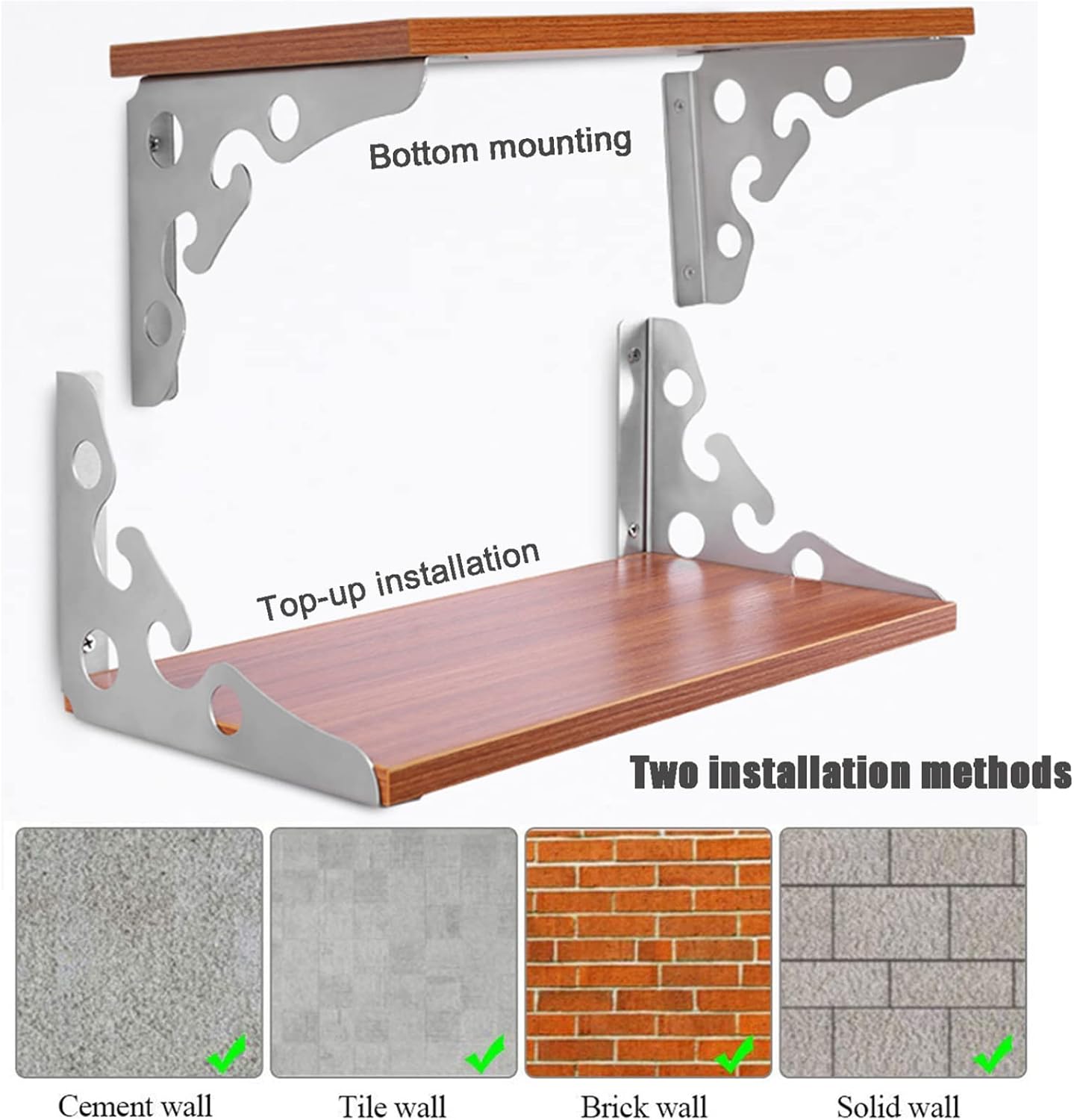 Heavy Duty Triangle Shelf Bracket-Metal Shelving Support,Multi-Function Wall Mount Corner Brace for Flower Shelves Bookshelves,Save Space,Complete accessoires,Silver-300mm/12inch (