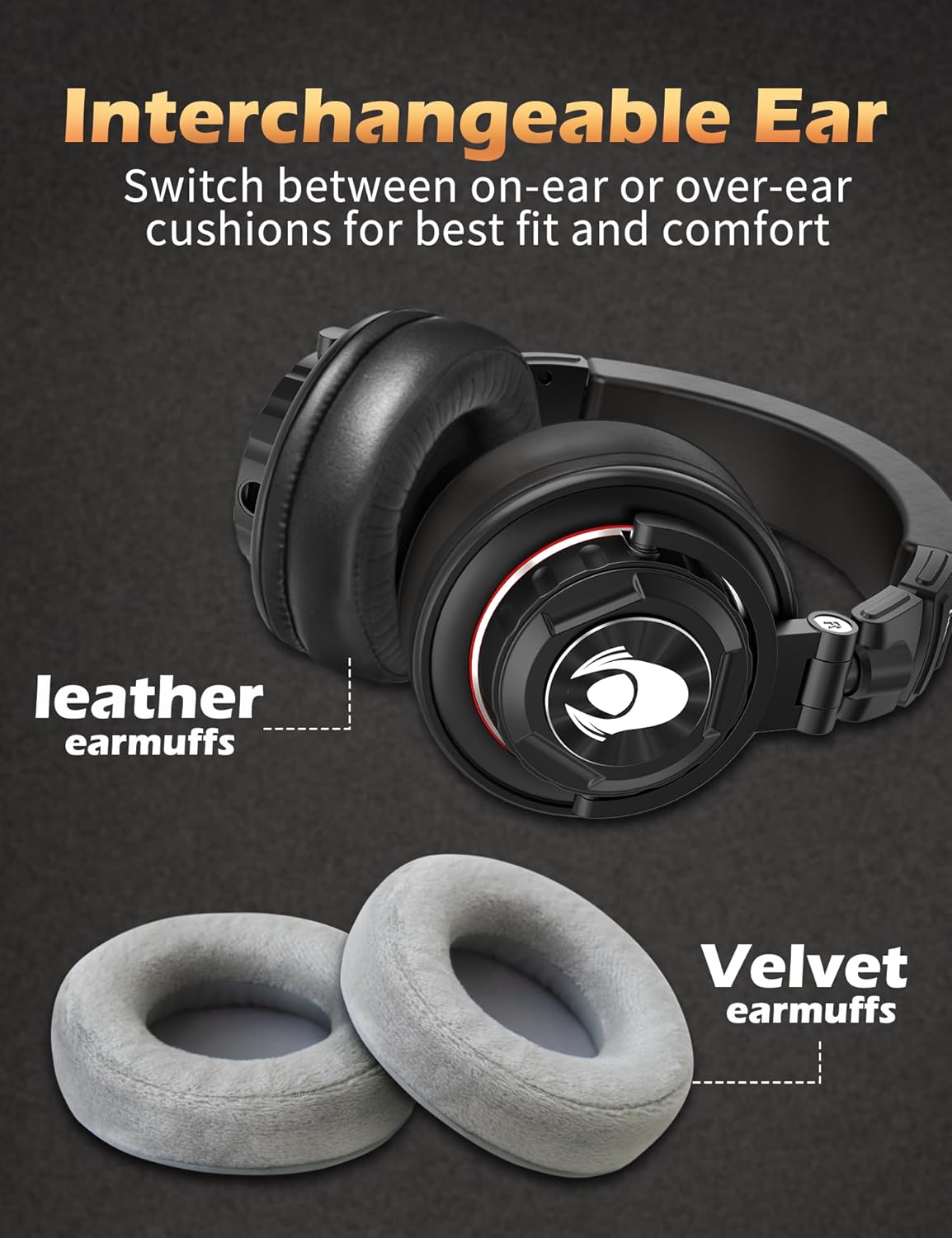 Ti660X Over Ear Studio Headphones, Wired Headsets for Professional Recording, Podcasting, Monitoring, Mixing, Closed-Back, Soft Replaceable Earmuffs, Dual Detachable Cables (50 Ohm, Black)