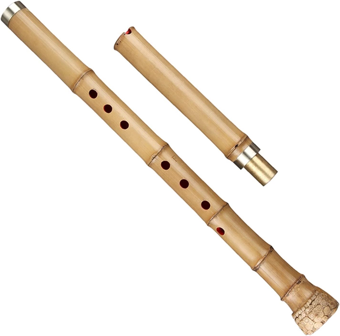 TSTS Chinese Bamboo Flute G/F Key Vertical Traditional Handmade Woodwind Musical Instrument Two Section Bamboo Flute Dizi (Color : F Key)