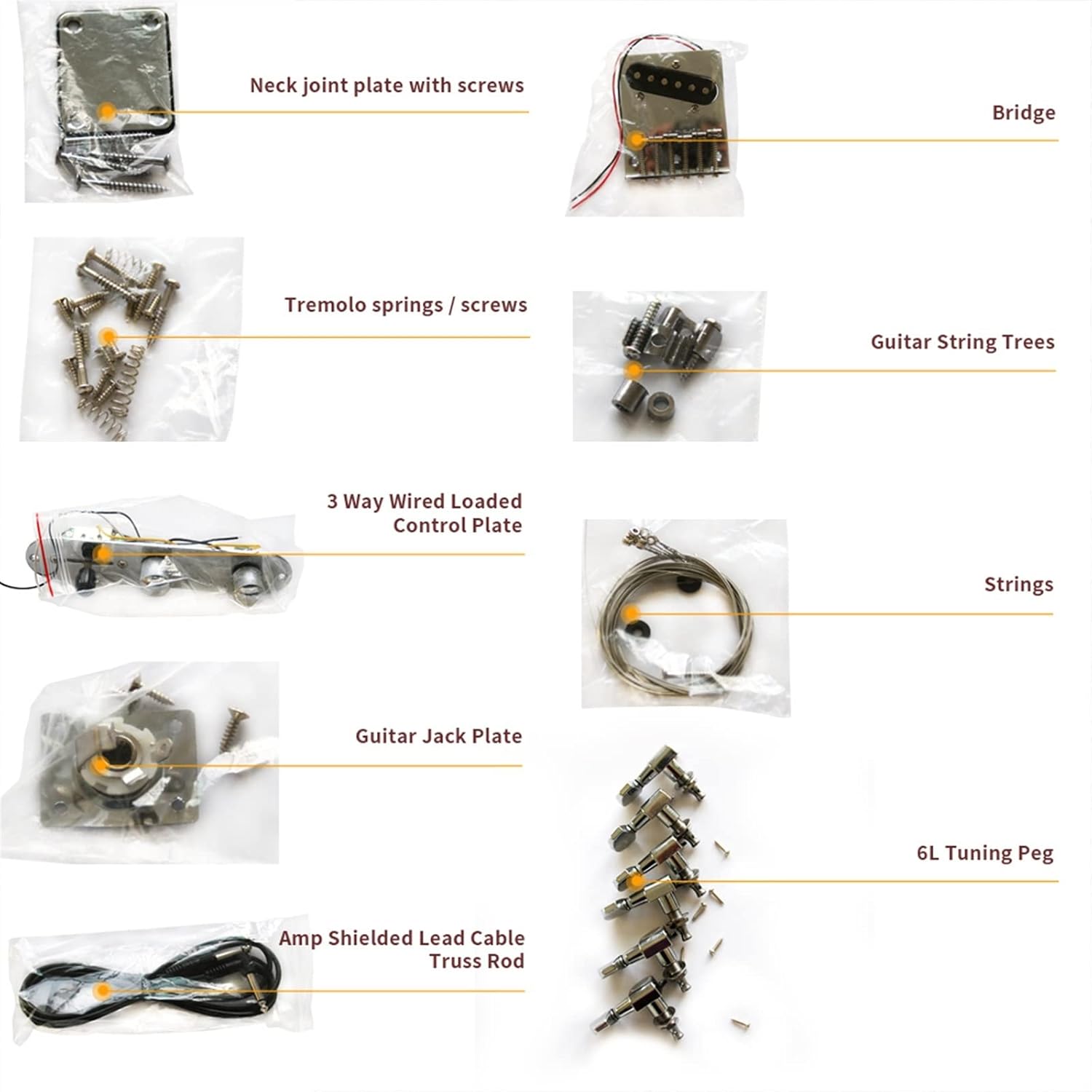 DIY Electric Guitar Kit Unfinished Electric Guitar DIY Kit Basswood Body with Rosewood Fingerboard Electric Guitar Assembly Kit