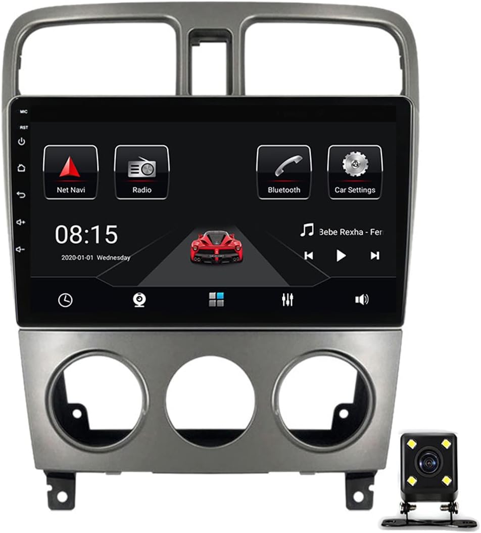 Double Din Car Stereo with Carplay and Android Auto, 9 Inch Touchscreen Radio with Bluetooth and Backup Camera, FM Car Audio Receiver for Subaru Forester SG 2004-2008,6g+128g