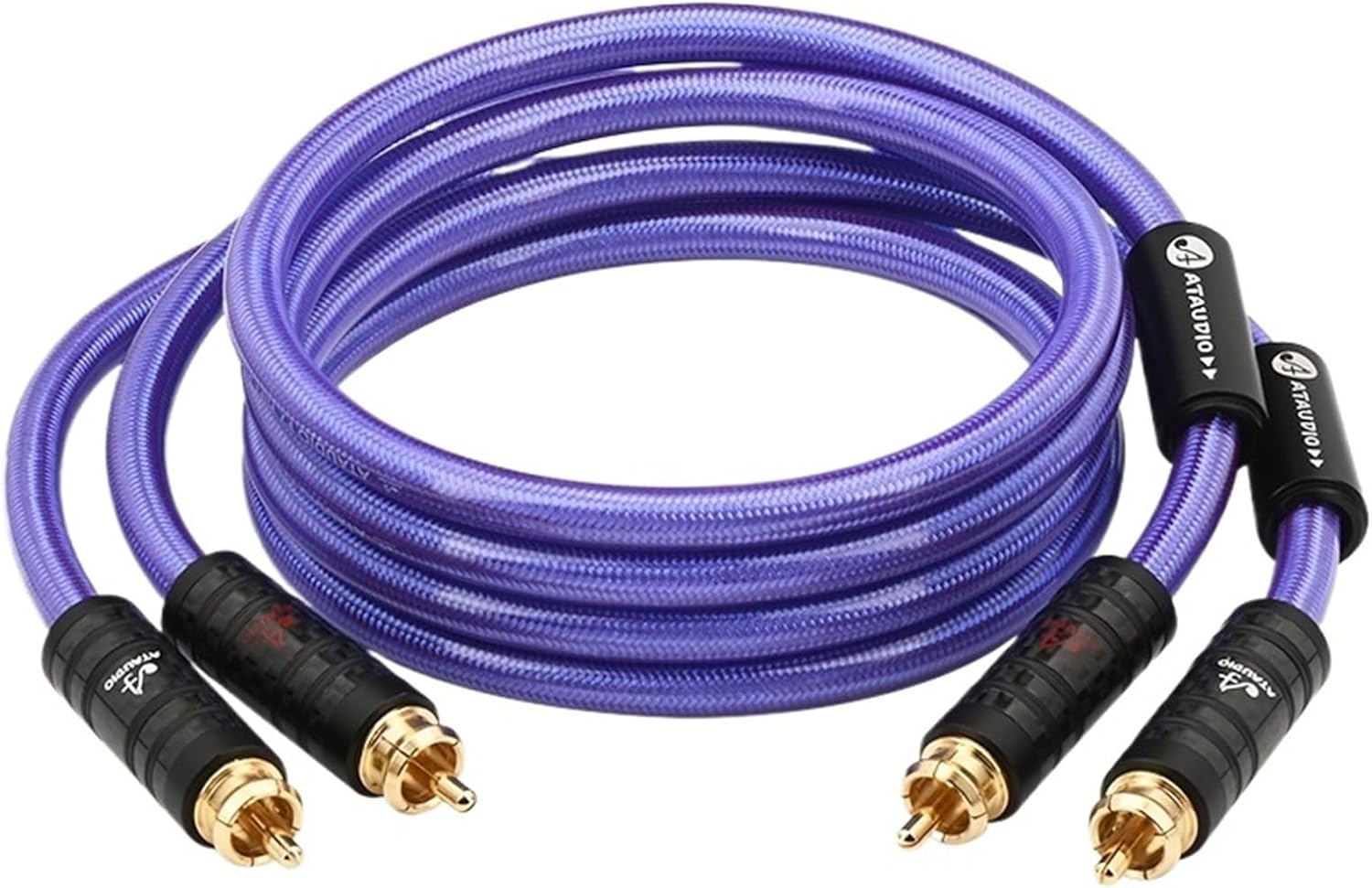 Silver-plated 2RCA Cable OCC Audio Wire HiFi RCA Male to Male Cable for Amplifier DAC TV(2m)