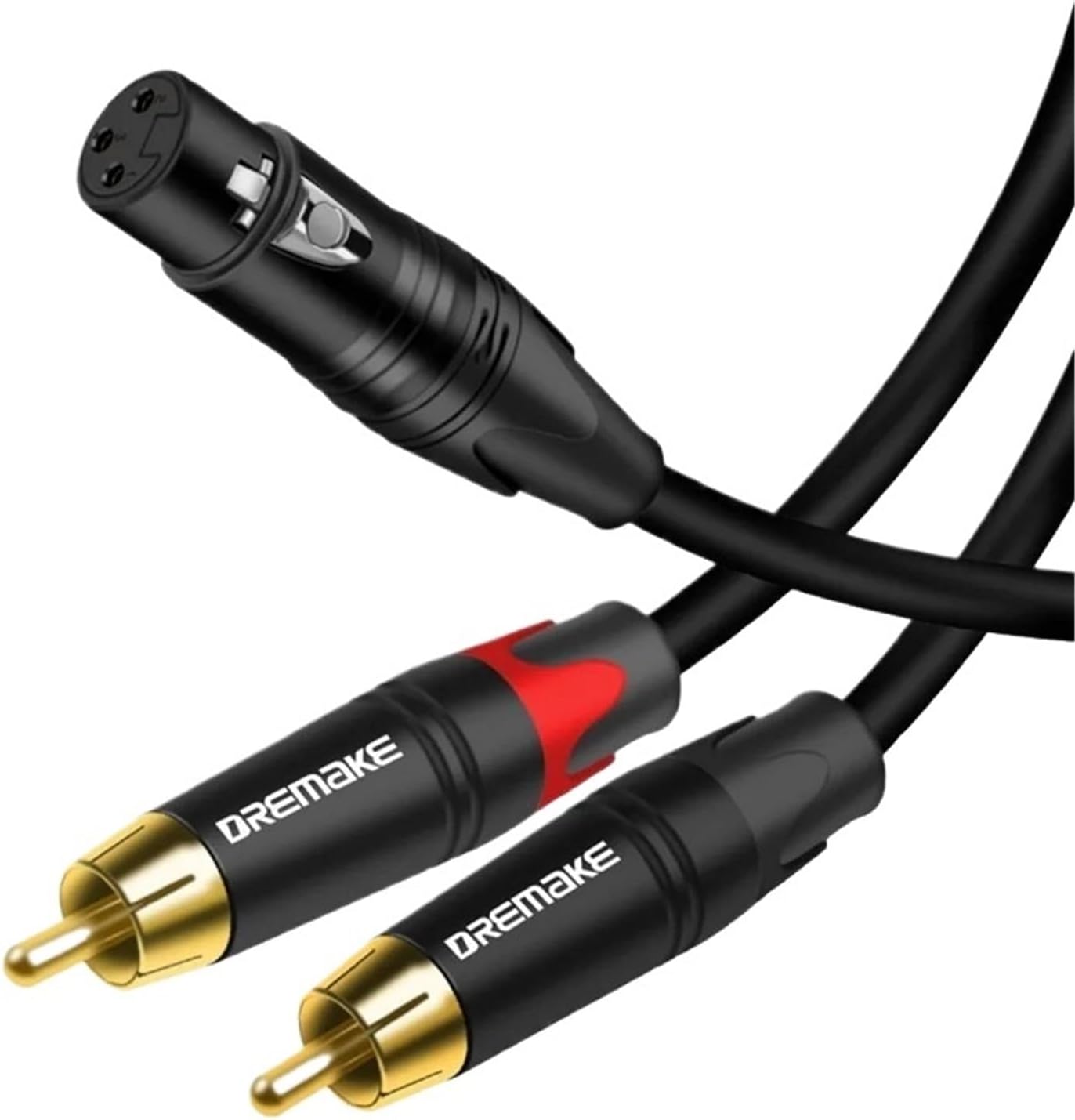 XLR to 2RCA Audio Adapter Cable Dual RCA Male to XLR 3Pin Female Unbalanced Y Splitter Patch Cord for Speaker Mixer Amplifier(2m)