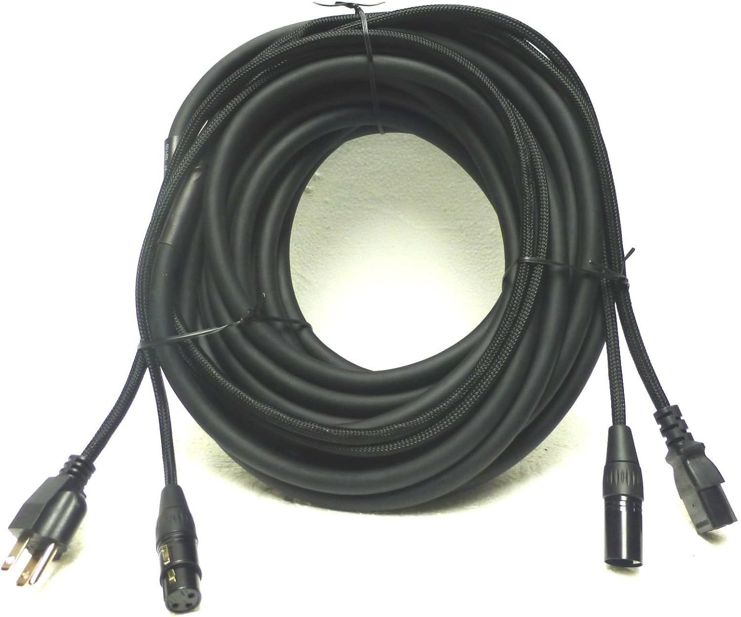 Lase 50 Ft / 15.2M Siamese Cable AC Power & XLR Audio Cable for Power Speakers