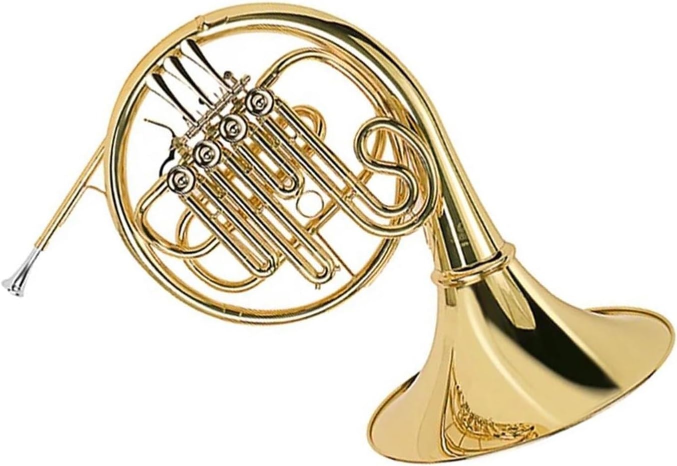 Brass French Horn 4 Keys Single Bb Key Gold French Horn Clear Lacquered Brass Wind Instrument