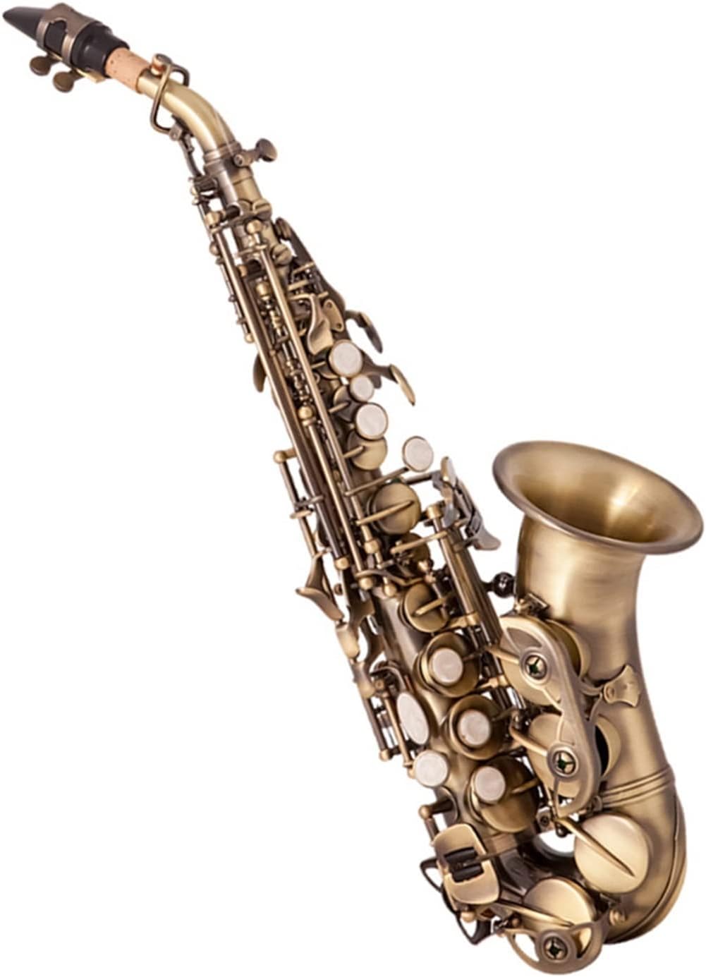 Bb Saxophone Sax Brass Material Woodwind Instrument with Case Gloves Cleaning Cloth Brush