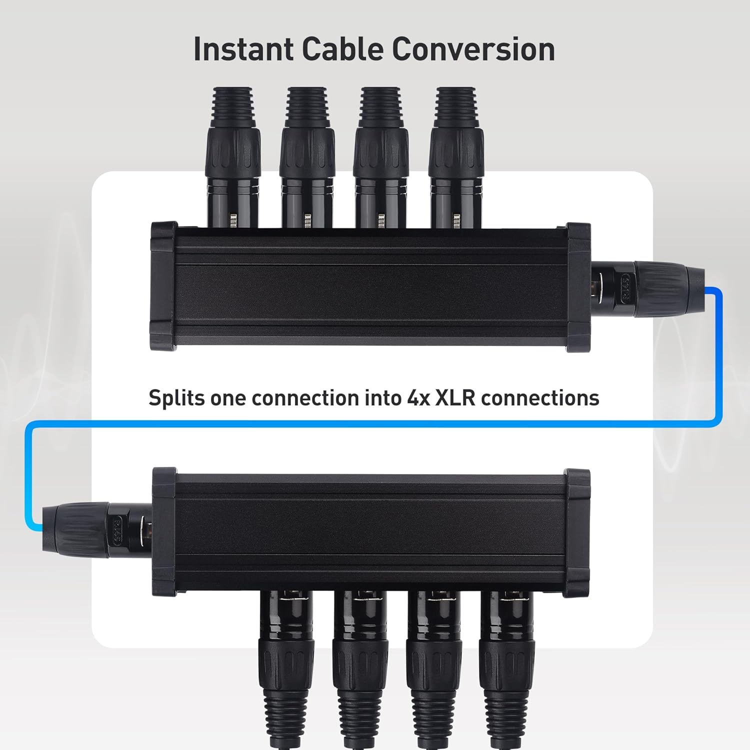 Cable Matters Multi Network XLR Cable 4 Channel Breakout Kit Pair with 2 Boxes, Black & Shielded Cat6 Ethernet Cable Compatible with EtherCON RJ45 Connectors in Black- 50 ft