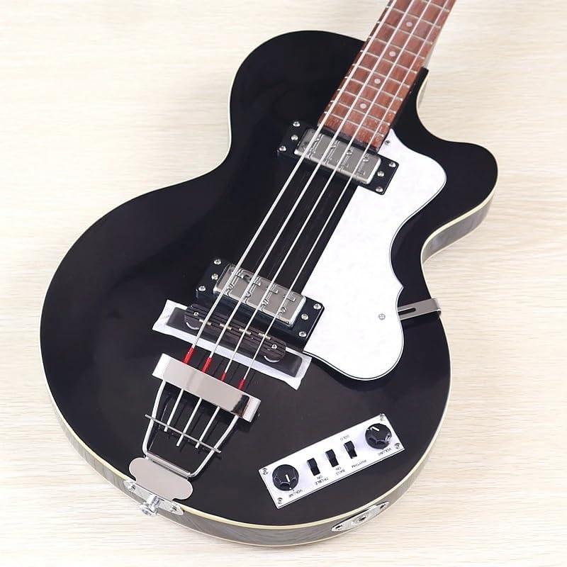 4-String Violin Bass Guitar, 41-Inch Full Size Electric Bass Guitarra, Laminated Spruce Top,22-Fret Synthetic Wood Fingerboard(M2 Black)