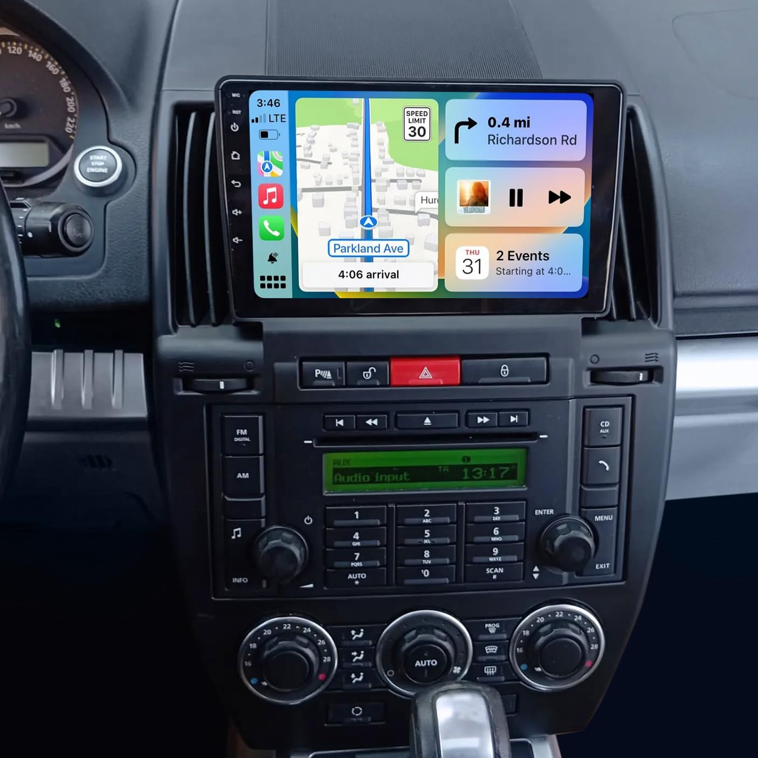 9 inch Car Radio for Land Rover Freelander 2 LR2 2007 2008 2009 2010 2011 2012 with Wireless Carplay Android Auto [2+32G] Bluetooth Touch Screen Stereo with WiFi FM RDS GPS DSP SWC