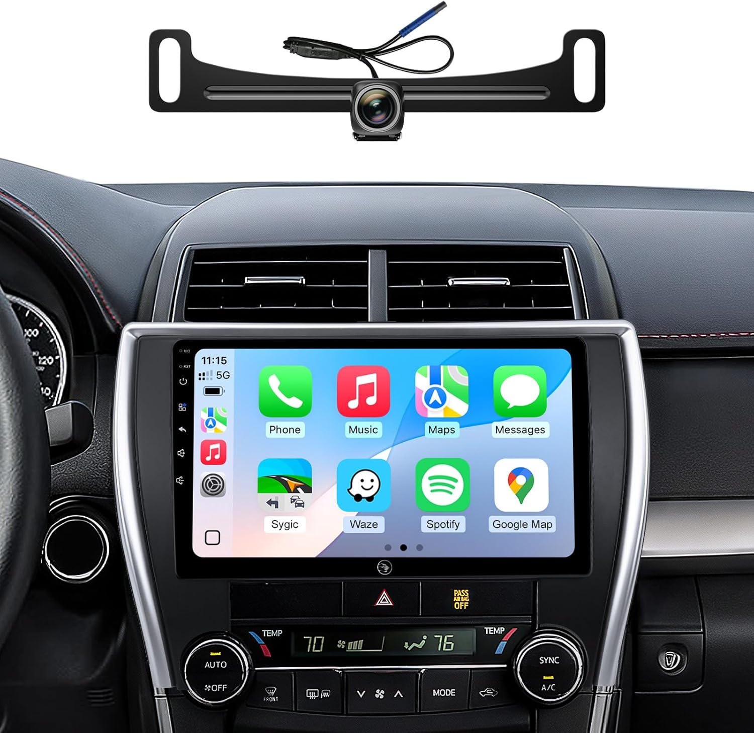 10 Inch Car Radio for Toyota Camry Stereo 2015-2017 | Wireless CarPlay Android Auto QLED Touch Screen Car Stereo| AM/FM Tuner |Steering Wheel Control