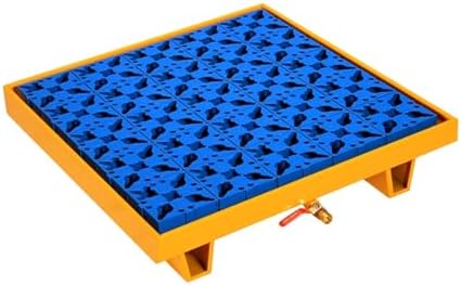 Oil Spill Containment Tray with Drain, Leakproof Spill Platform for Garage and Warehouse, Metal Spill Pallet with Grating for Oil Drums and Washing Machines