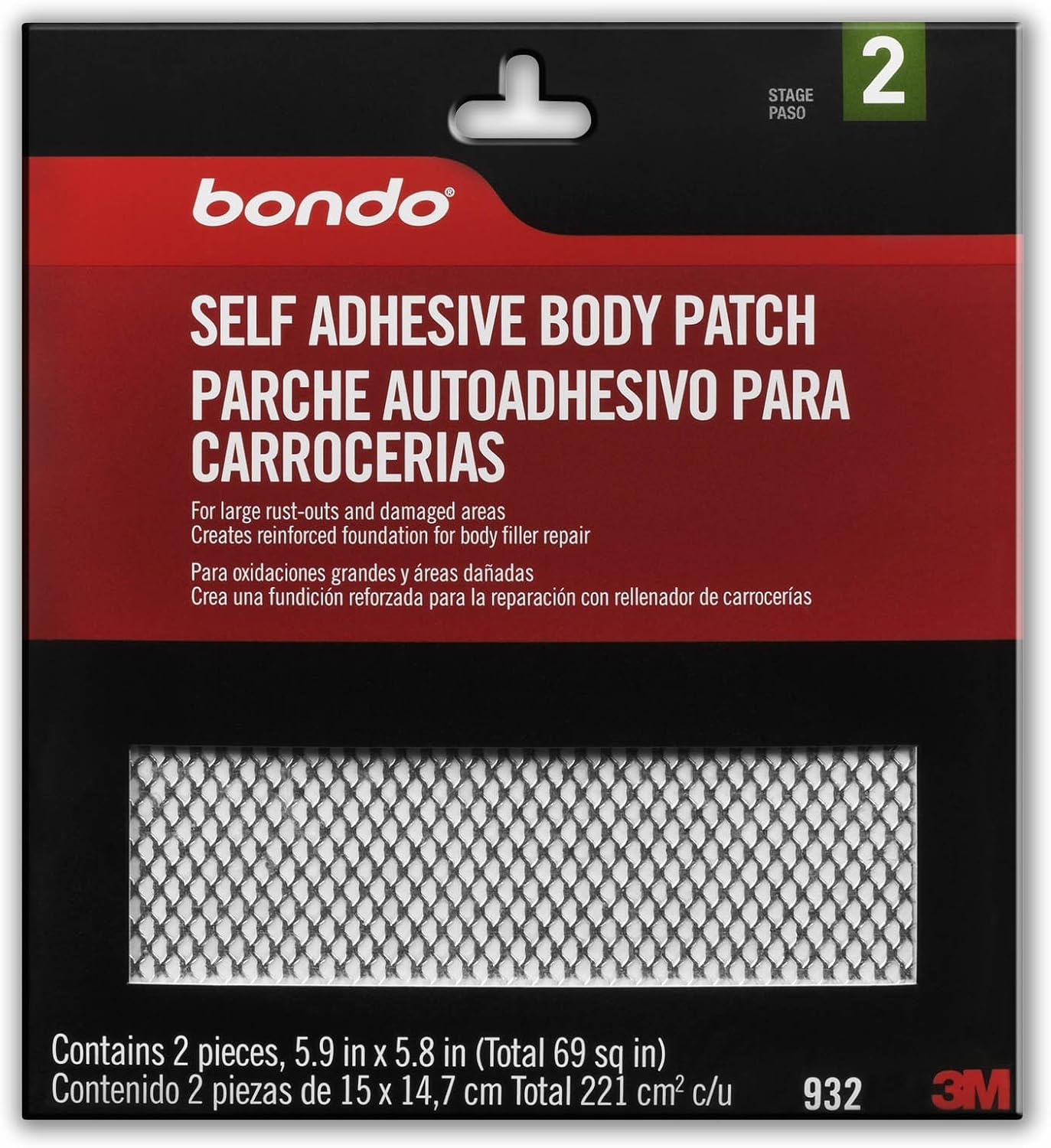 3M Bondo 932 Self Adhesive Patch - Case of 12
