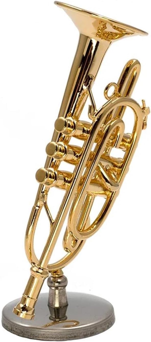 Home Musical Instruments Decorations Miniature Copper Cornet Model Mini Musical Instrument 8.5cm Decoration