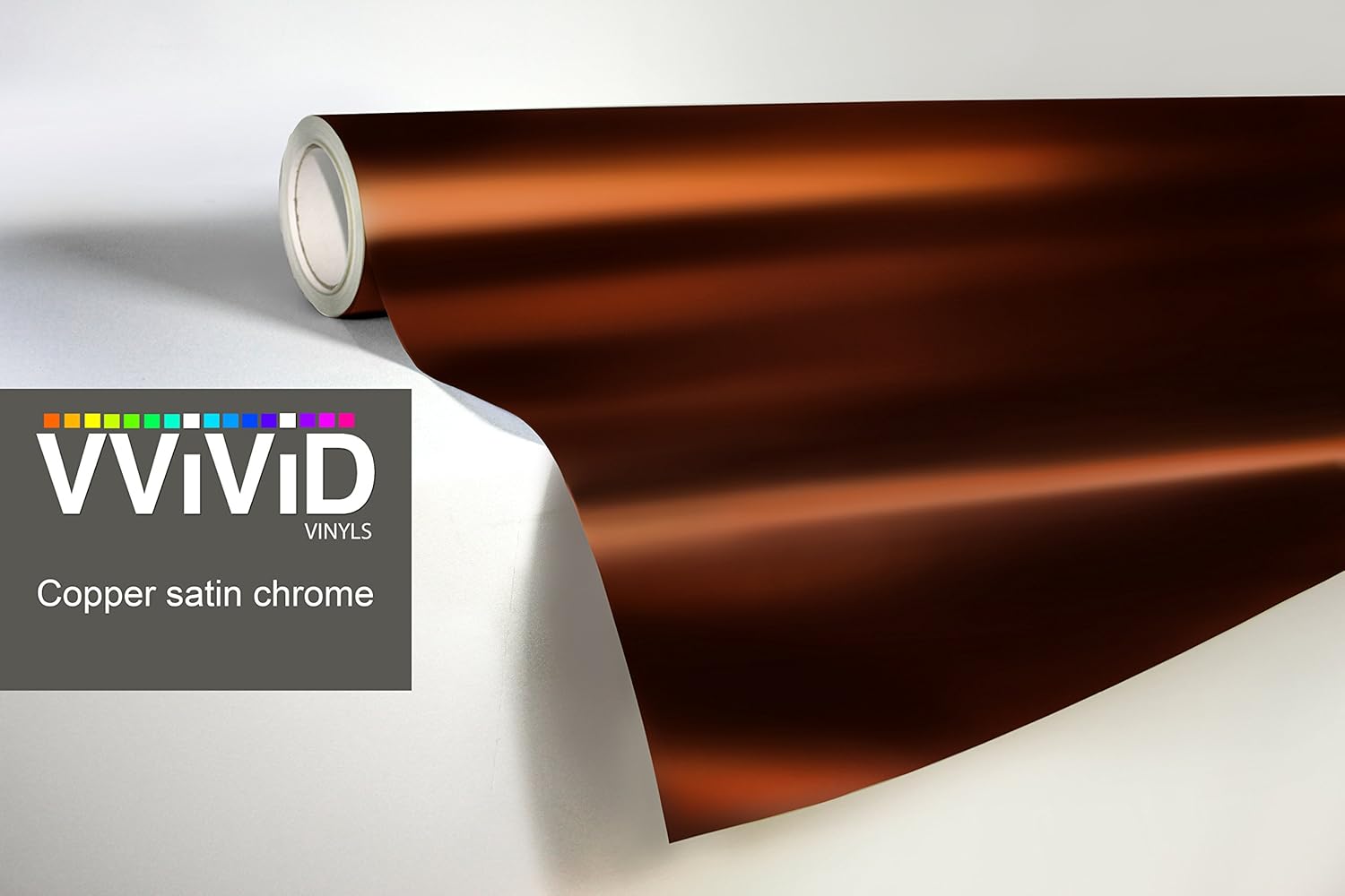 VViViD Copper Satin Chrome Car Wrap Stretch Conform Cast Vinyl (50t x 5ft)
