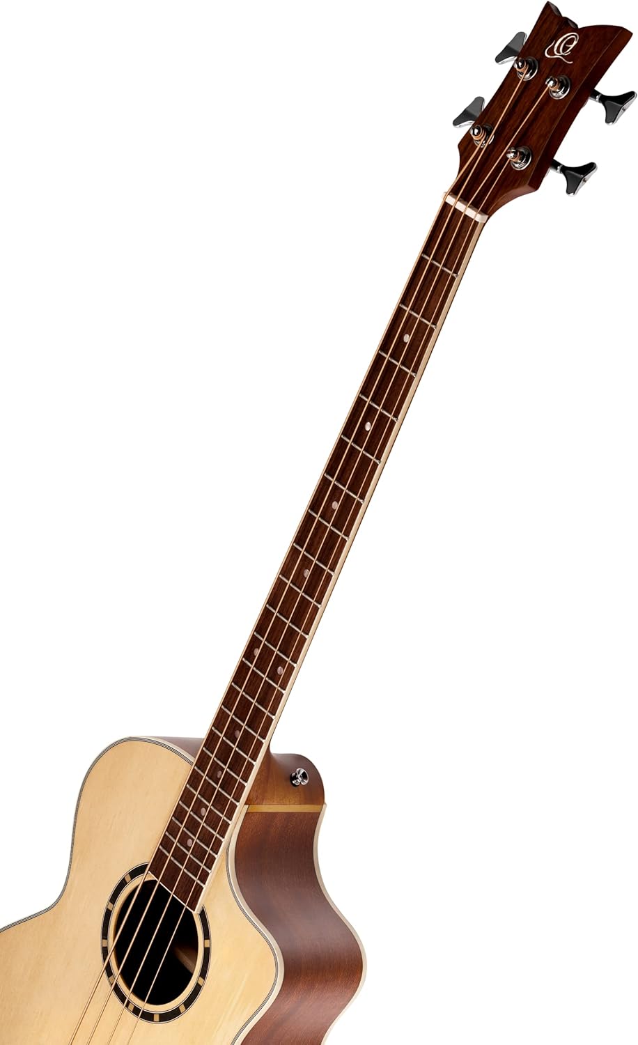 Ortega Guitars Deep Series 4 String Acoustic Bass Guitar, Right-handed, Natural, (D7CE-4)